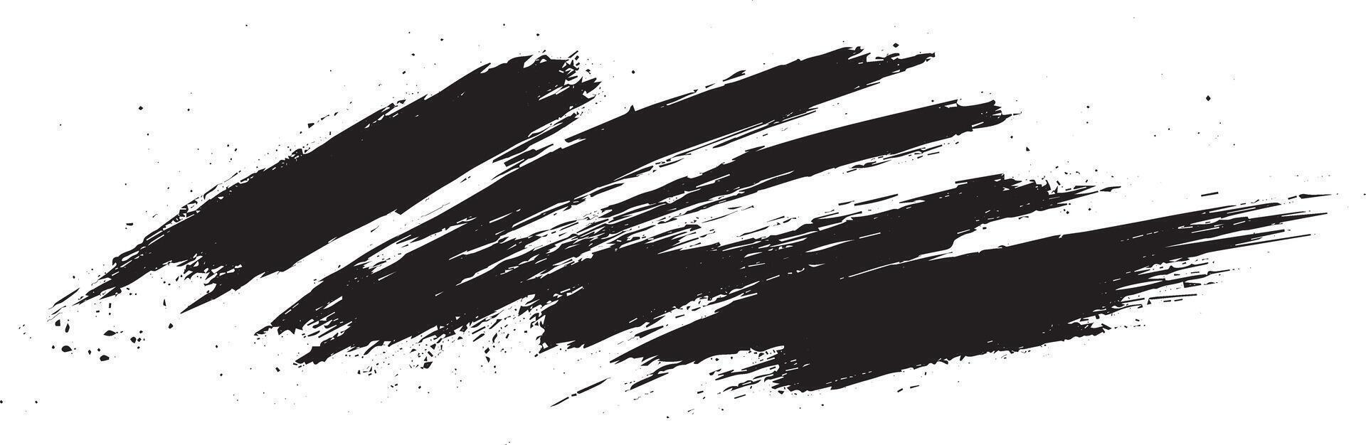 Black Grunge Paint Brush Strokes, Abstract Ink Splatter Brush Set for Graphic Design vector
