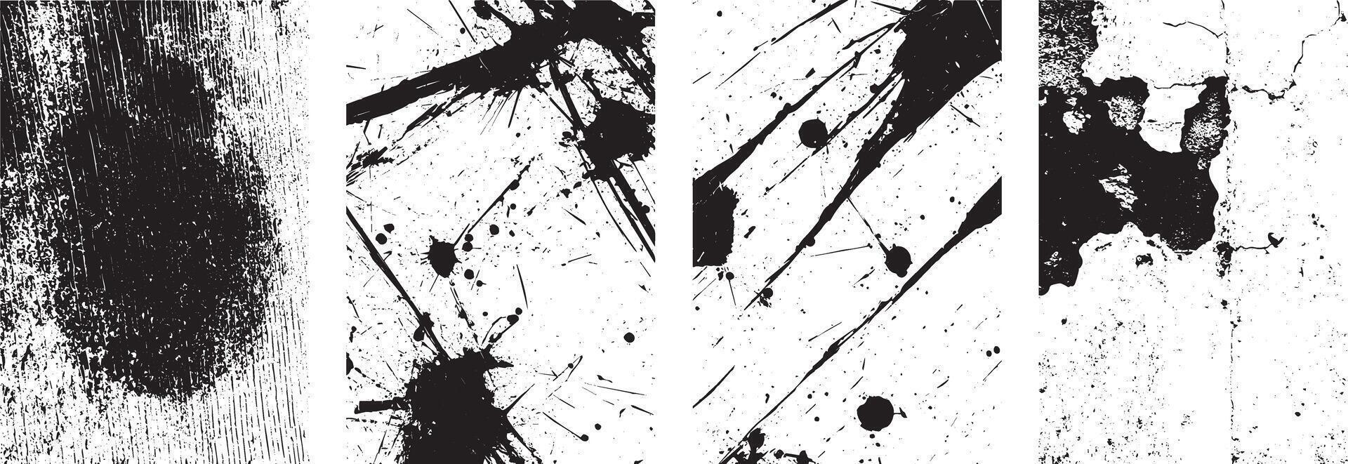 Black Ink Splatter and Grunge Wall Texture Bundle, High Resolution Abstract Backgrounds vector