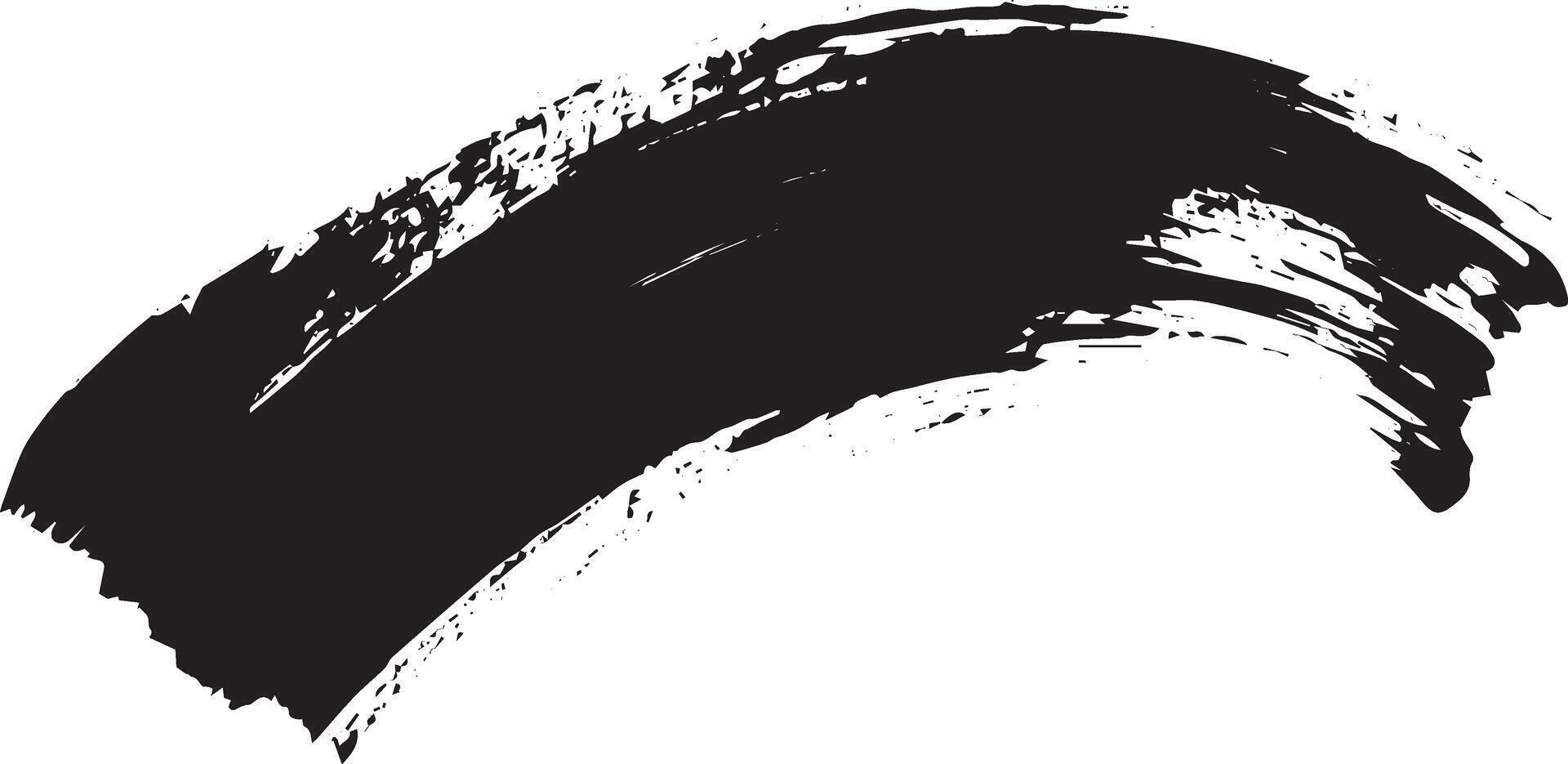 Curved Grunge Brush Stroke, Black Paint Splash Texture for Creative Design Projects vector