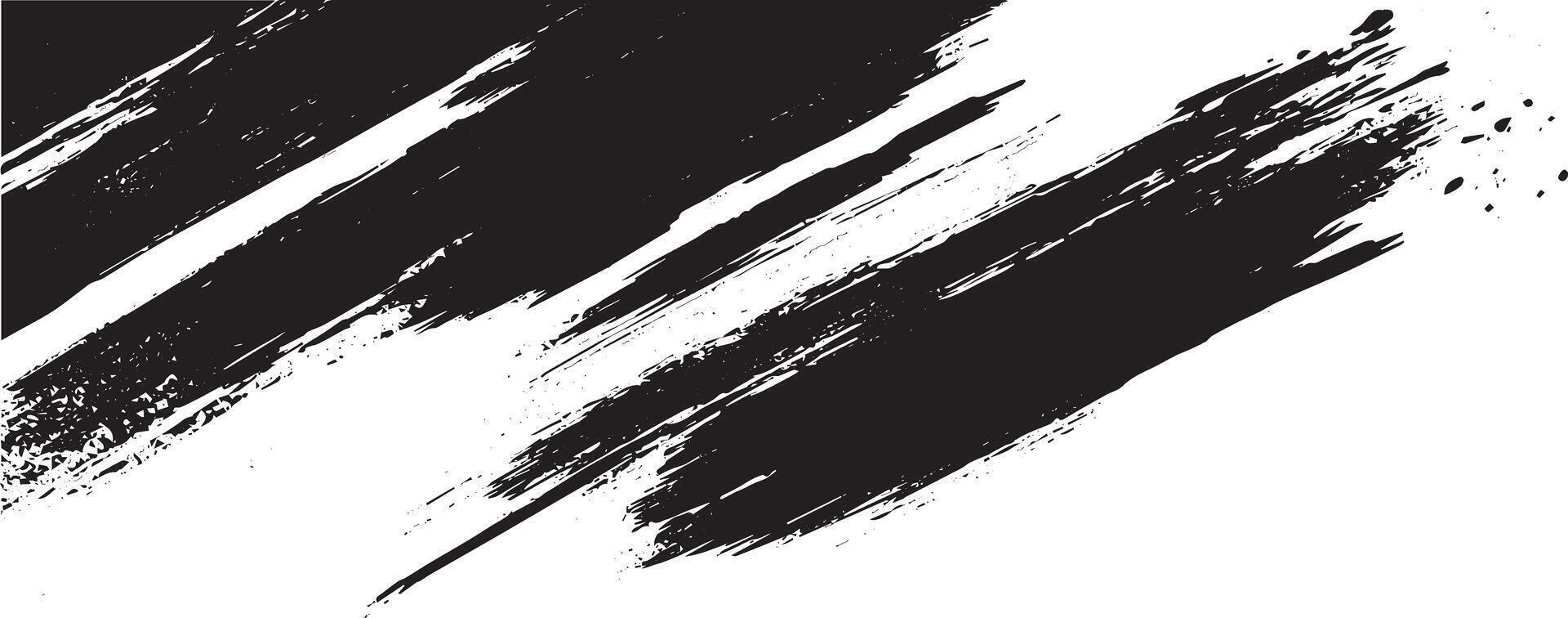 Bold Black Grunge Brush Stroke Texture, Abstract Ink Paint Smear vector