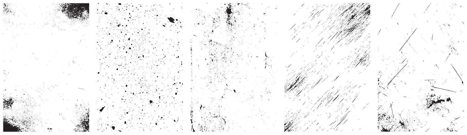 Grunge Texture Bundle with Ink Splatter, Dusty Borders, and Scratch Overlays, High-Resolution Distressed Background Set vector