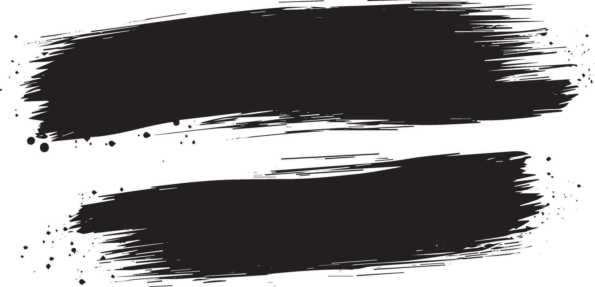 Minimal Grunge Brush Strokes with Ink Splatter, Black Paint Set vector