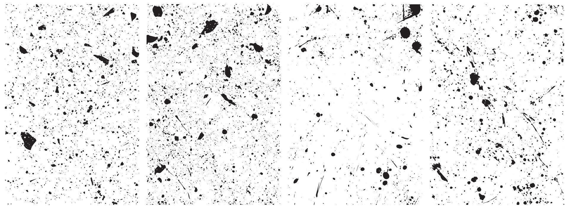 Ink Splatter Texture Set, High Contrast Paint Drip and Spray Overlay for Grunge Art vector