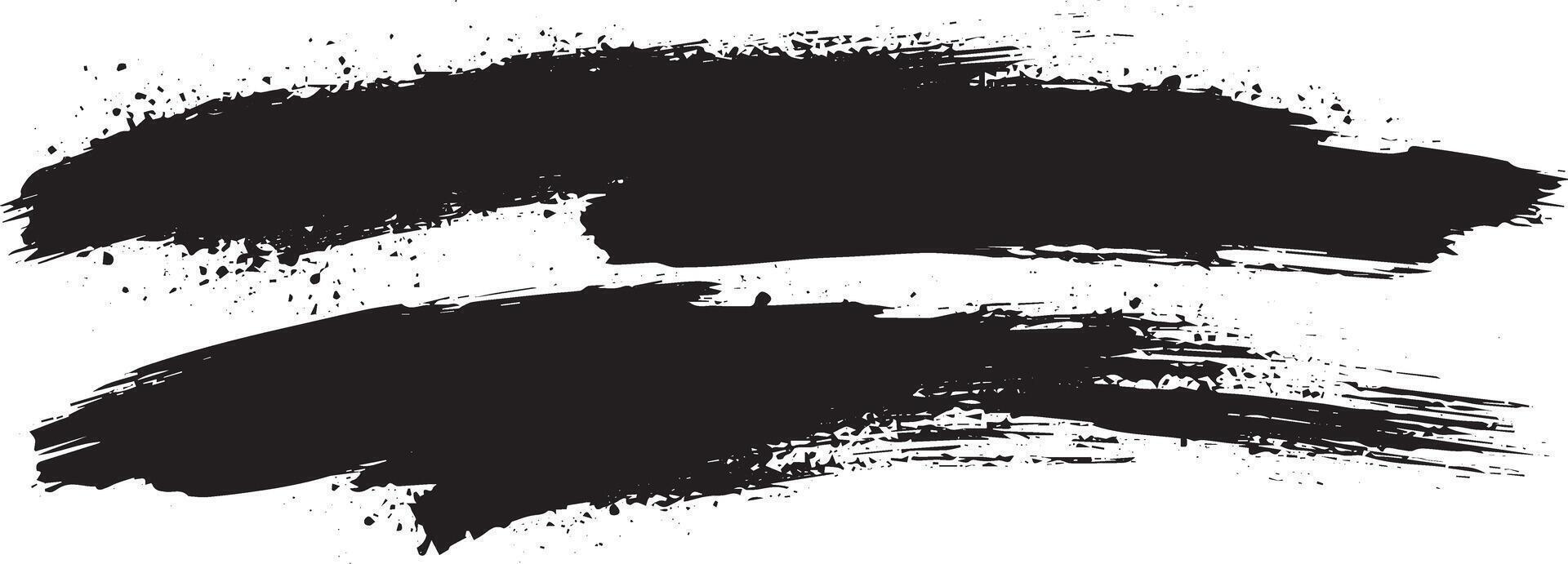 Grunge Paint Brush Stroke Set, Black Ink Splatter Texture for Graphic Design and Backgrounds vector