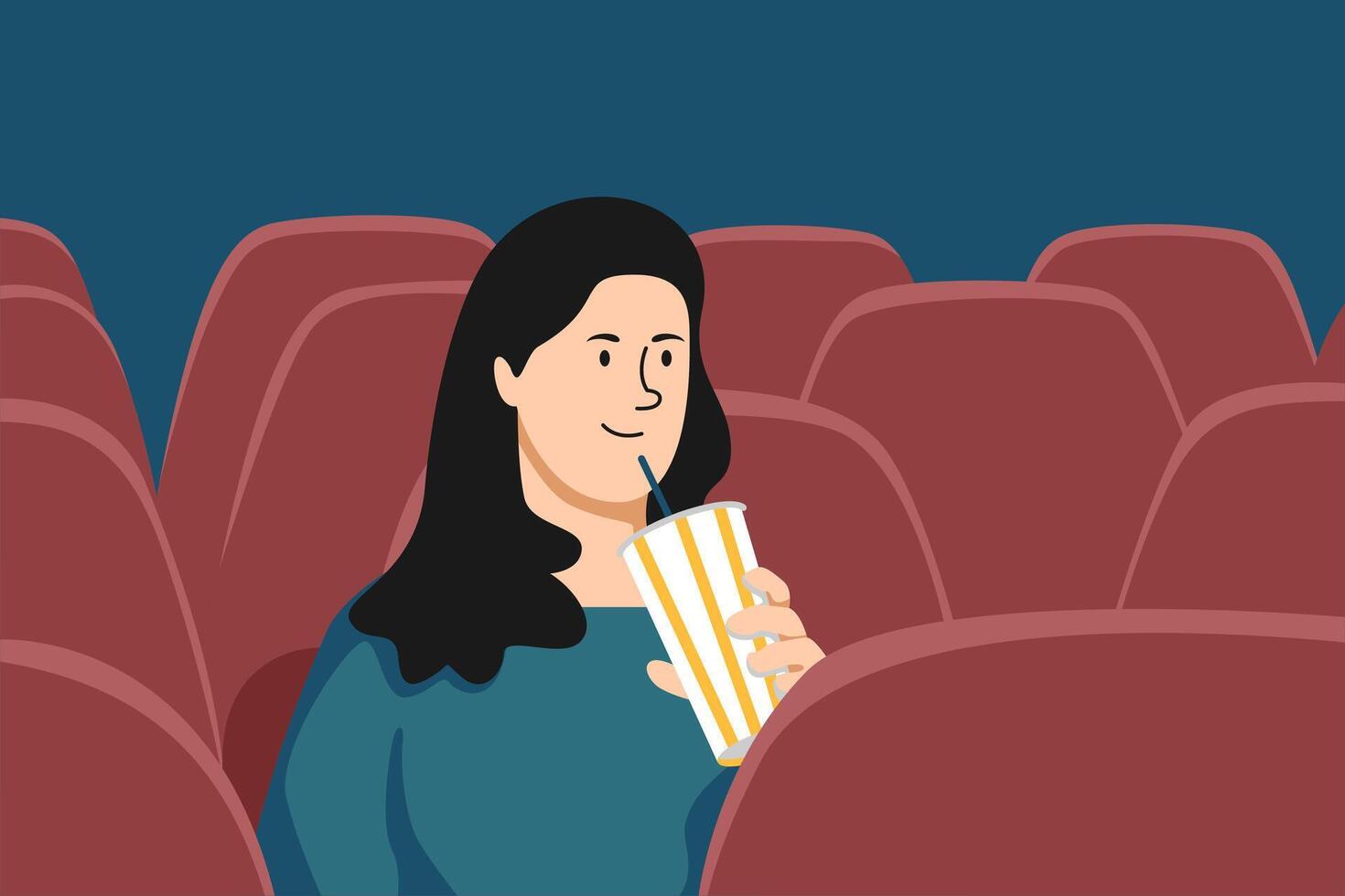 Digital entertainment watching in cinema vector