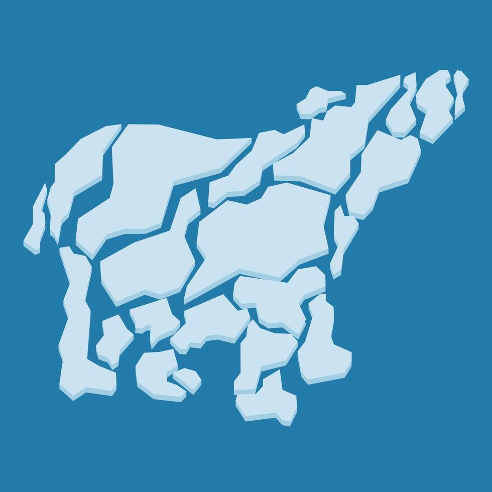 Exploring the polar circle ice melts illustration vector