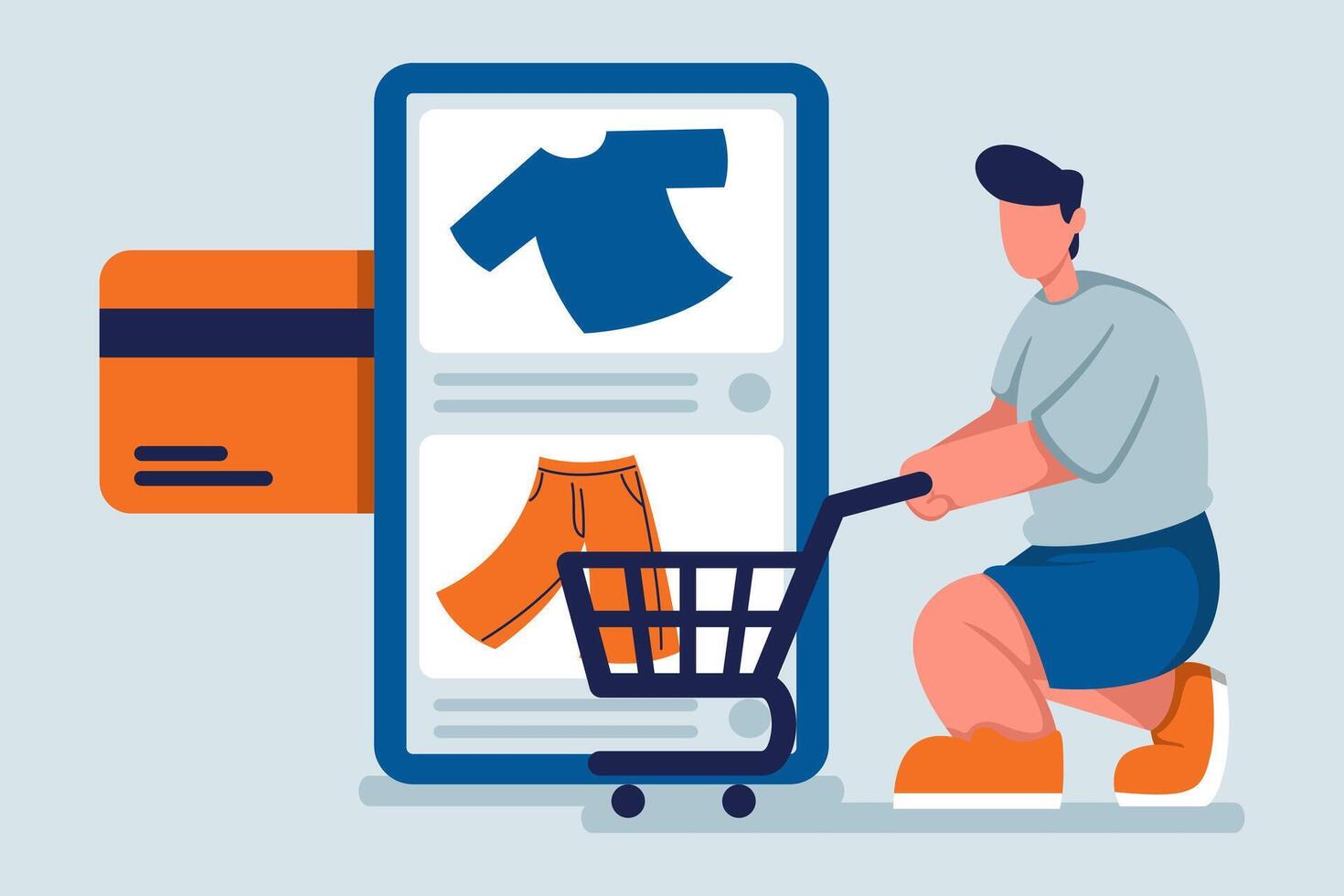 Online Shopping Chart Shop Clothes vector