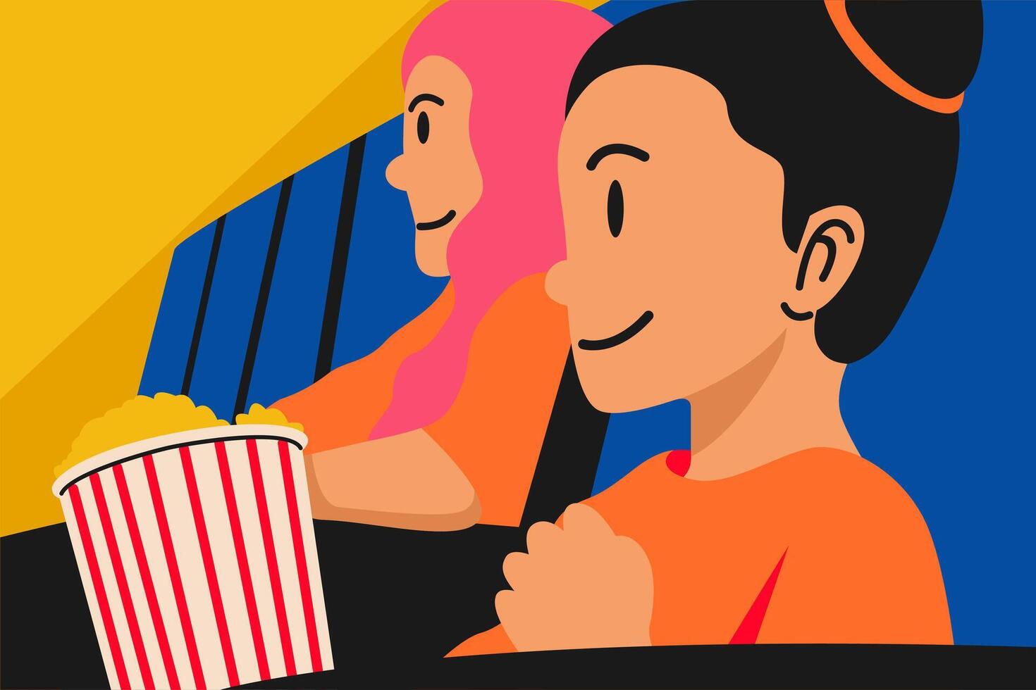 Digital Entertainment Watching Cinema Illustration vector
