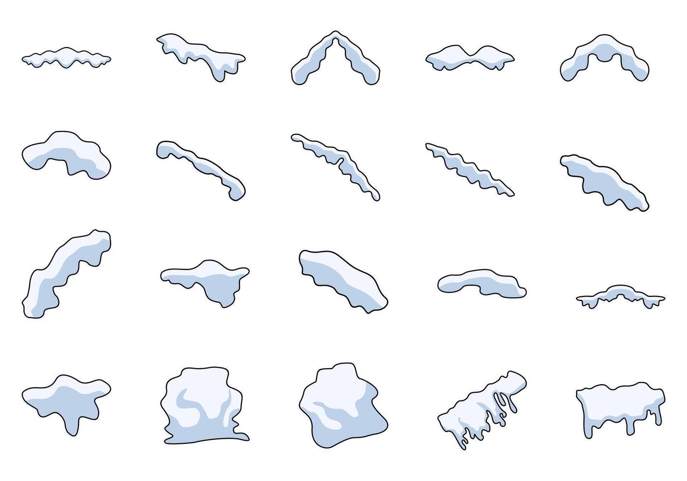 Snow Cap Design Element Set vector