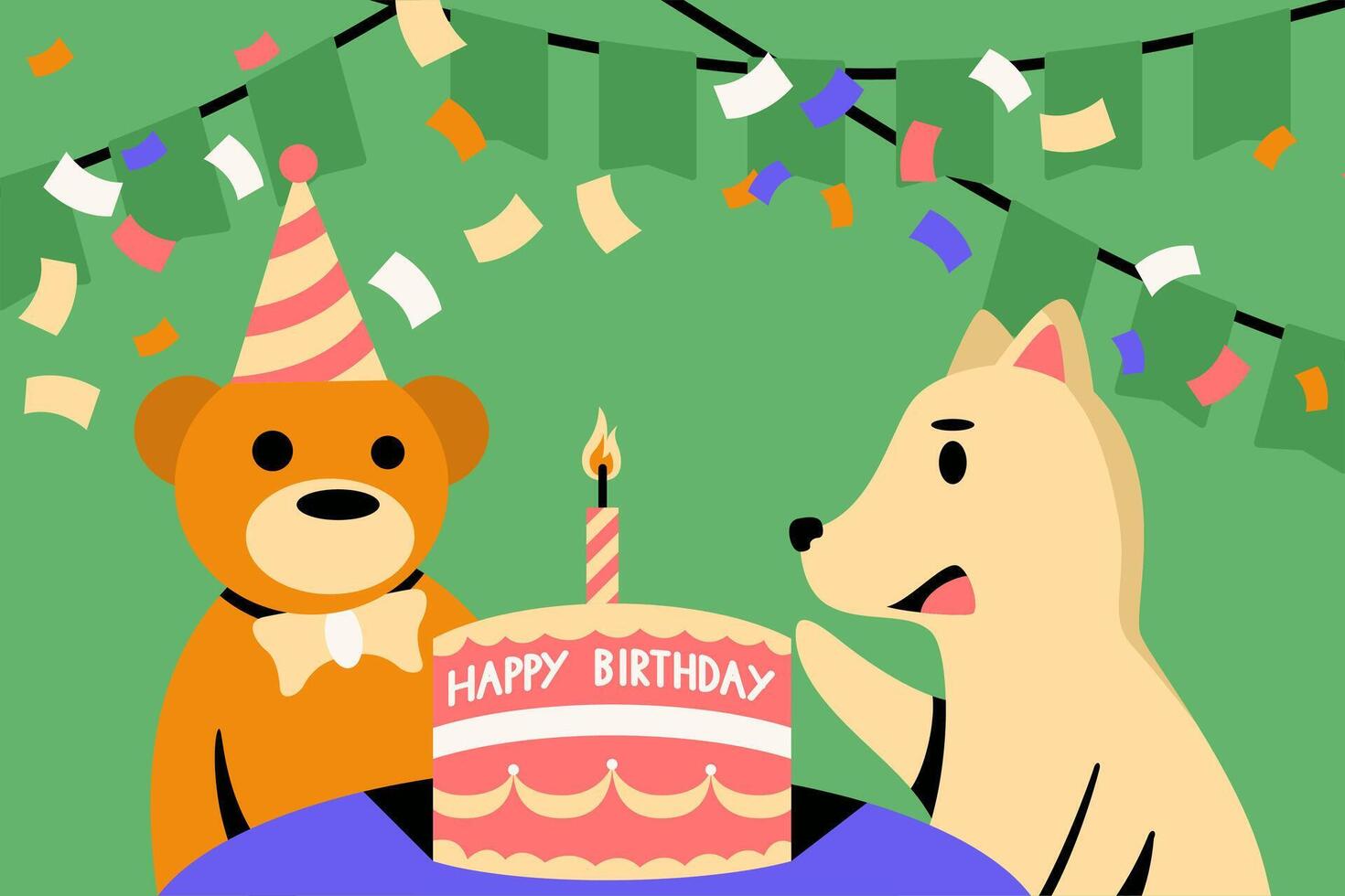 Birthday Celebration festive colorful illustration vector