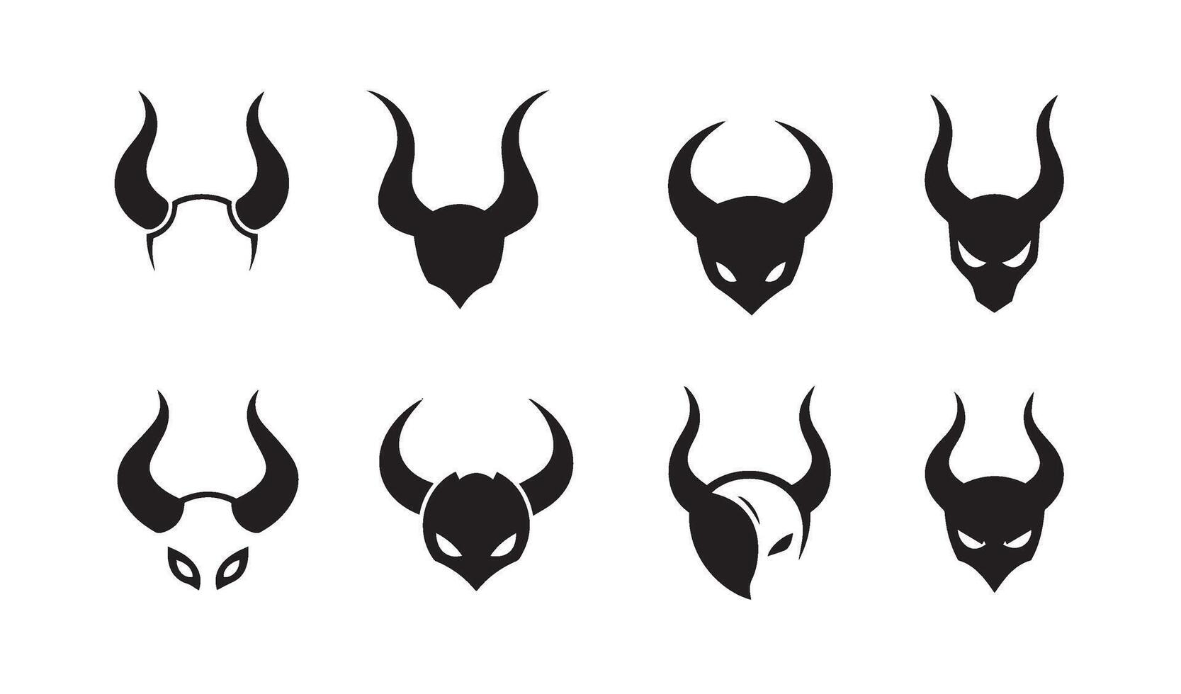 Classic Horns Design Collection enriched with distinctive patterns ideal for sophisticated graphic compositions vector