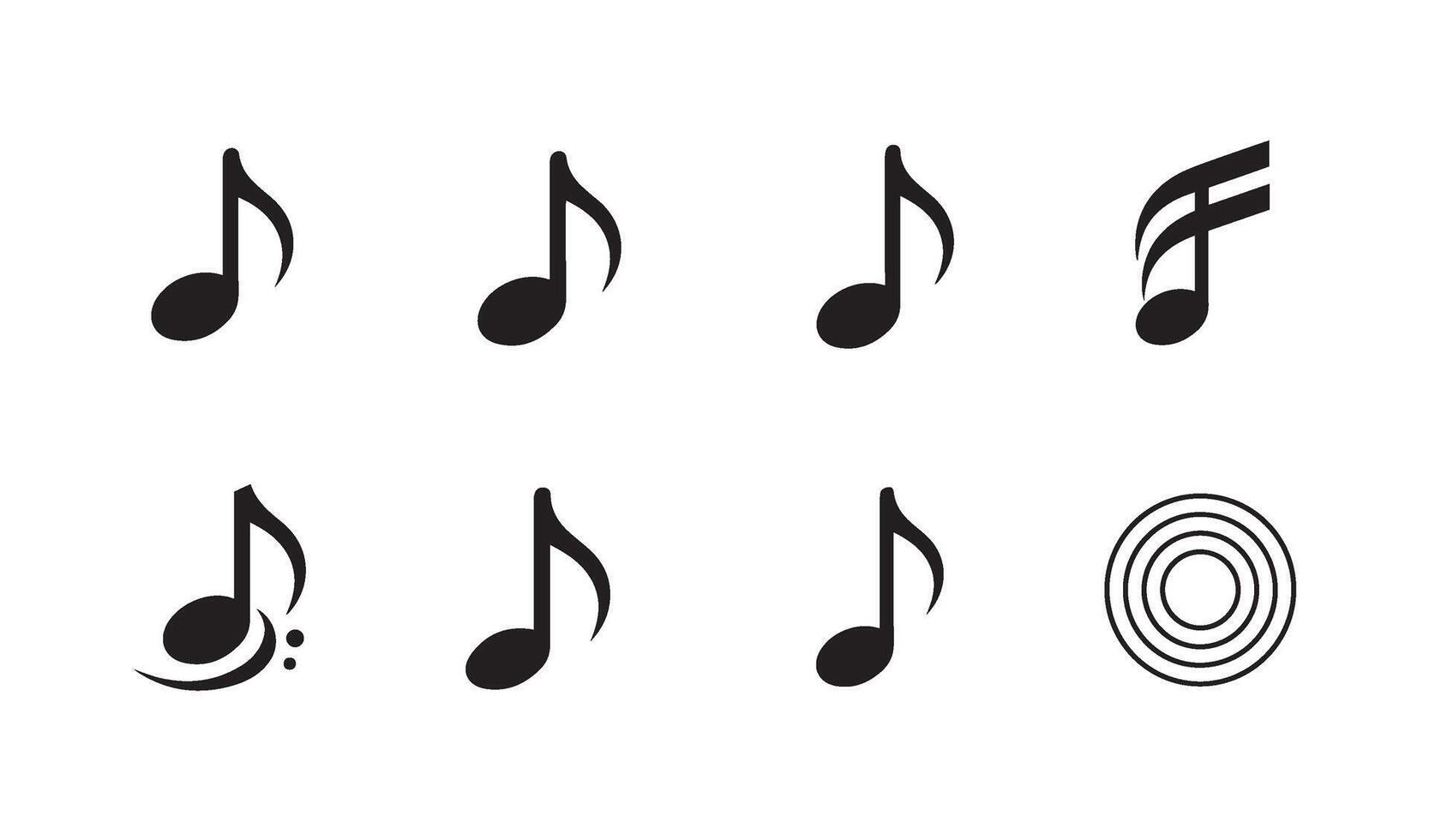 Artistic musical symbols collection showcasing high-quality designs of treble clefs and notes for creative and professional graphic applications vector
