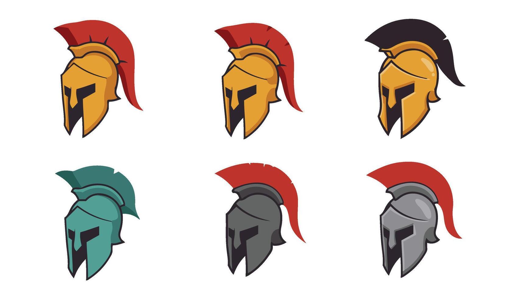 Trendy Spartan Helmet Illustrations Supporting Bold Visual Creations vector