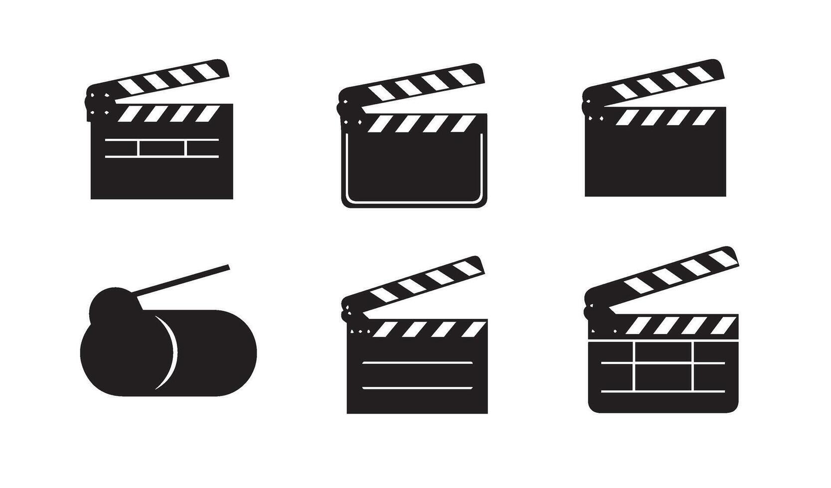 Artistic Movie Production Icons Perfect for Visual Media Projects vector