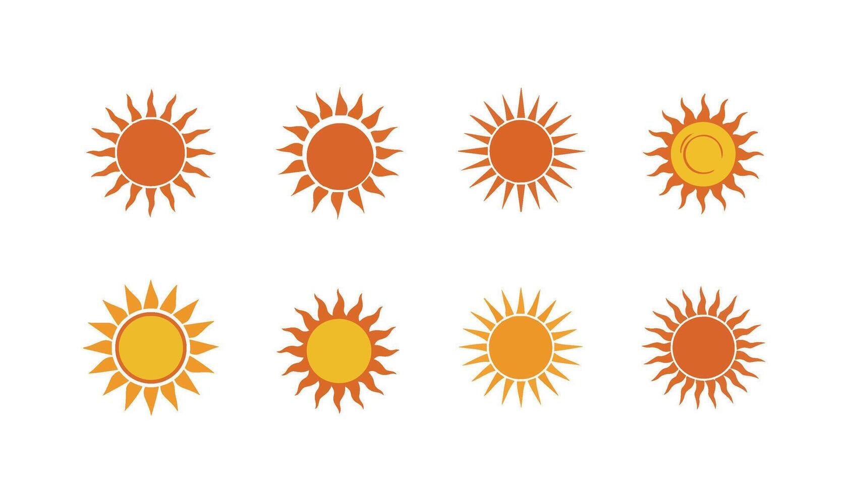 Bold and Radiant Sun Illustrations Enhancing Digital Design Concepts vector