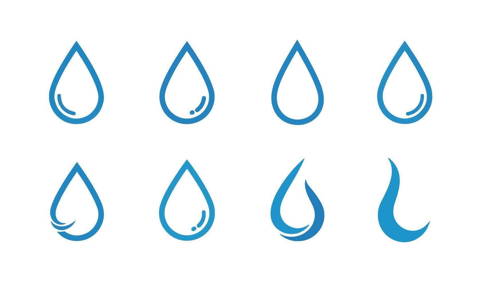 Elegant Blue Water Drop Icons for Creative Graphic Projects vector