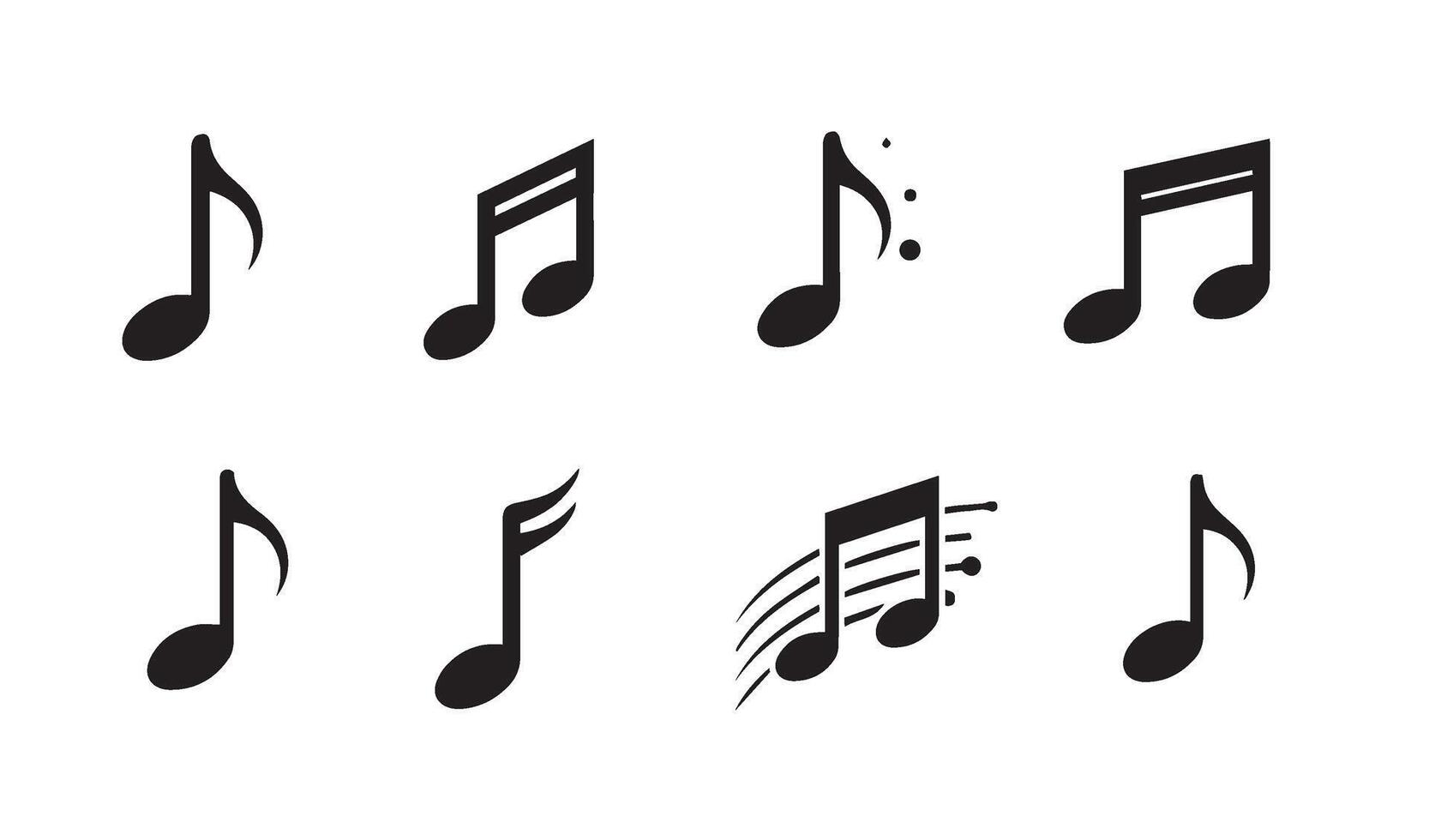Trendy treble clefs and notes graphic pack designed with creativity to inspire and elevate your music-themed graphic projects vector