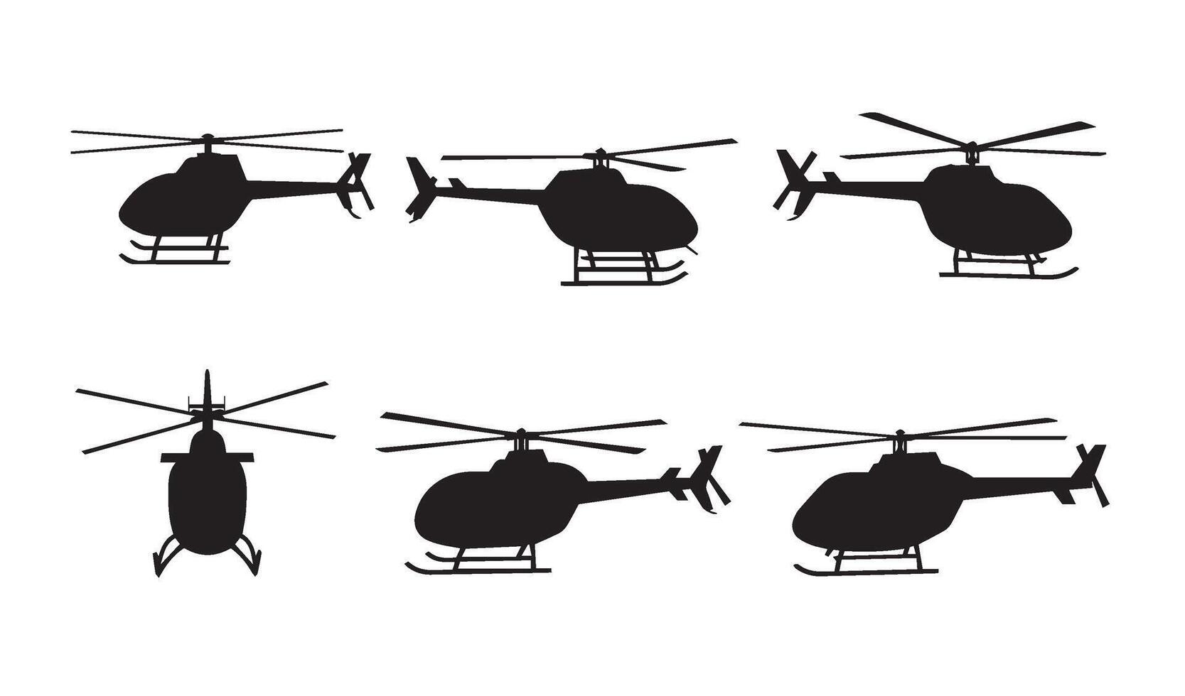 Helicopter Icons Pack Designed for Creative and Artistic Endeavors vector