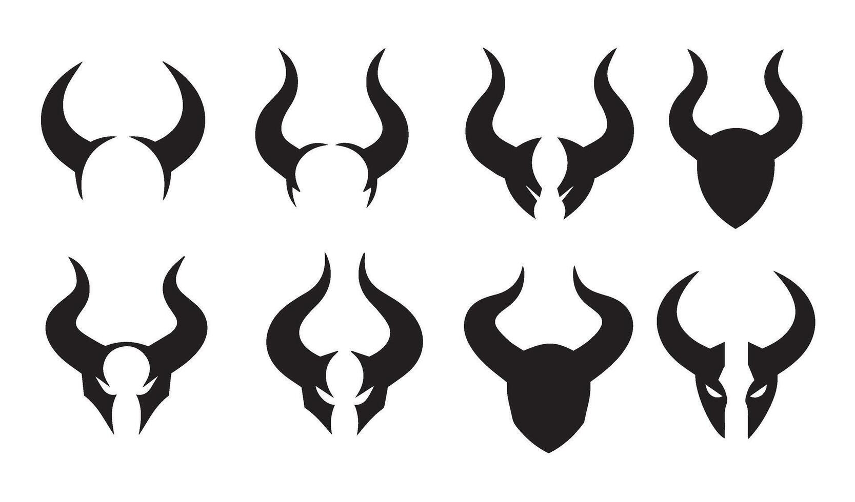 Detailed Horns Design Collection crafted to provide aesthetic visual elements for innovative graphic project ideas vector