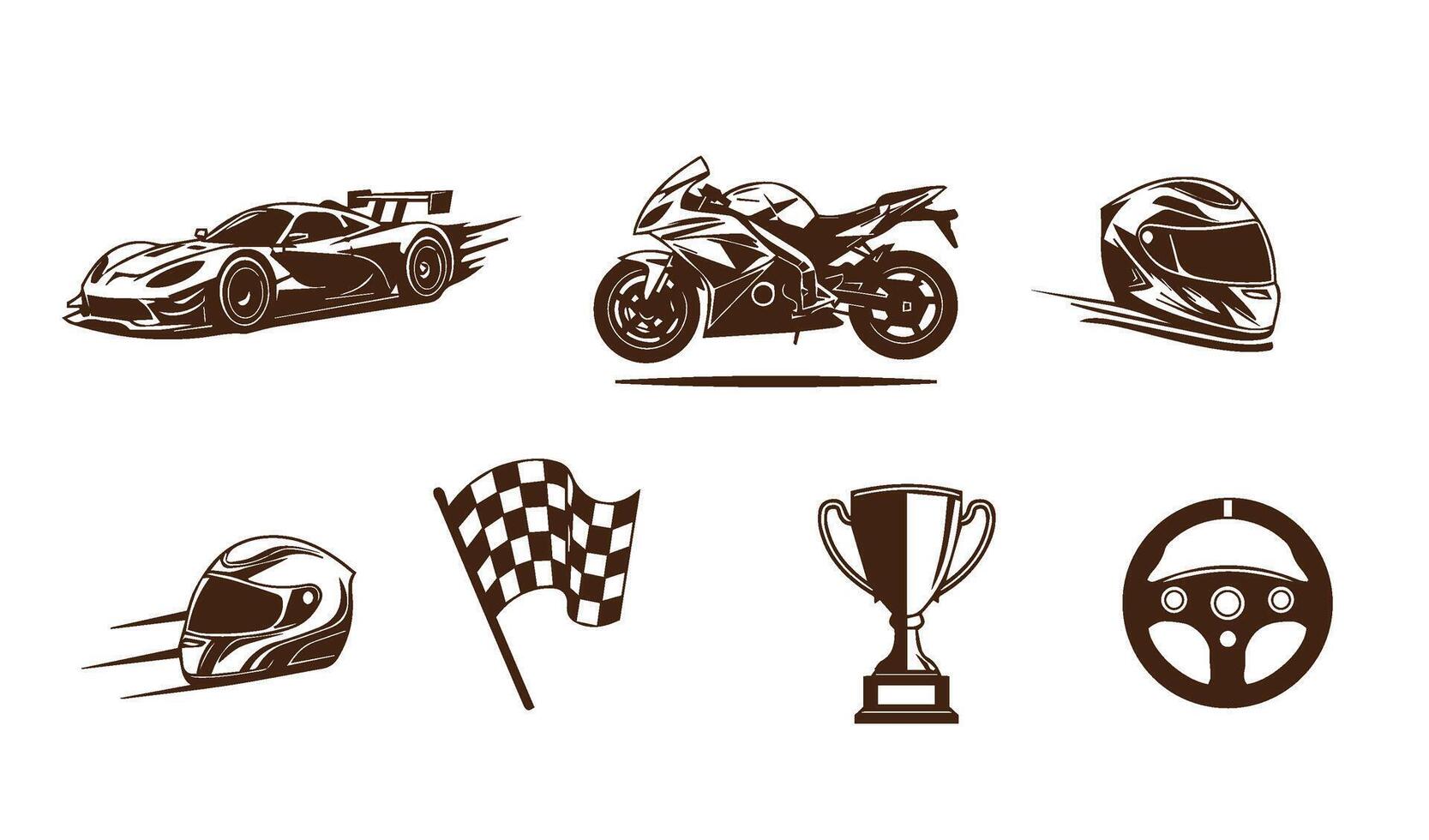 Versatile sports racing designs featuring detailed and inspiring artistic elements for motorsport visual content creation vector