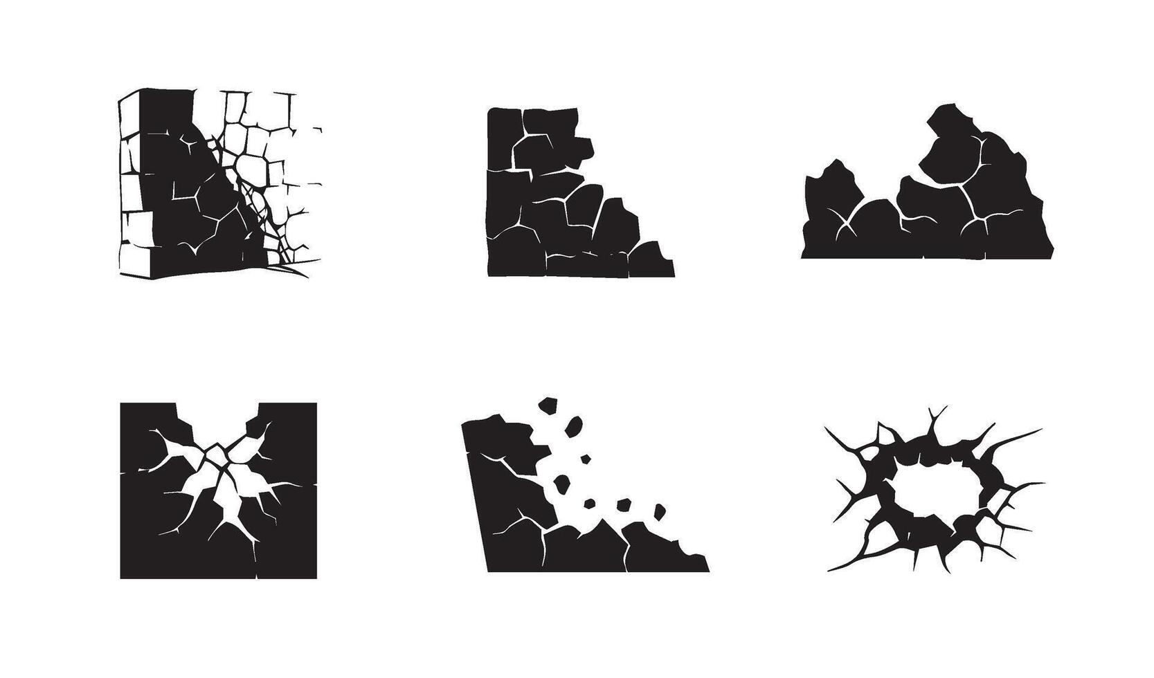 Artistic cracked terrain art concept style featuring broken earth texture design vector