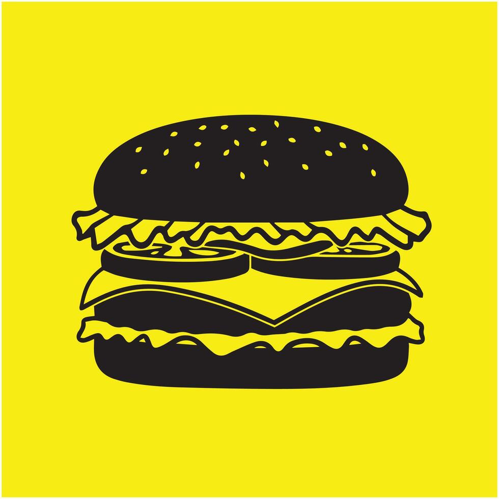 Refined Cheeseburger Illustration Design Perfect for Food Branding vector