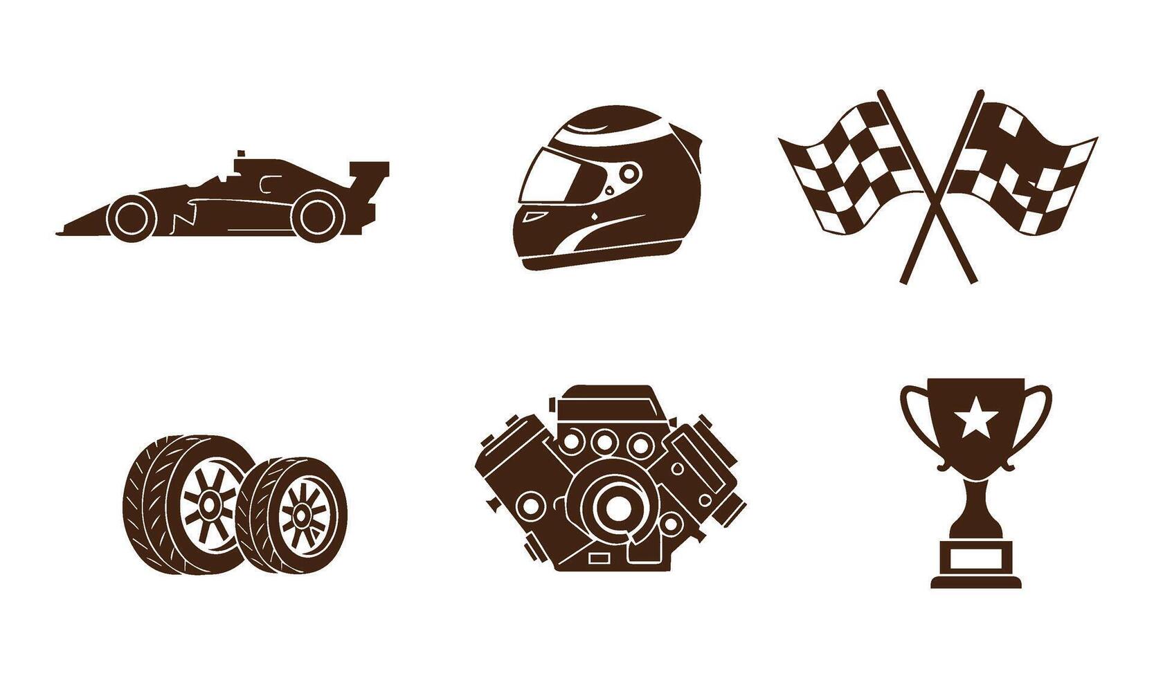 Creative sports racing designs offering vibrant and imaginative elements for motorsport-themed graphic design and visual content creation vector
