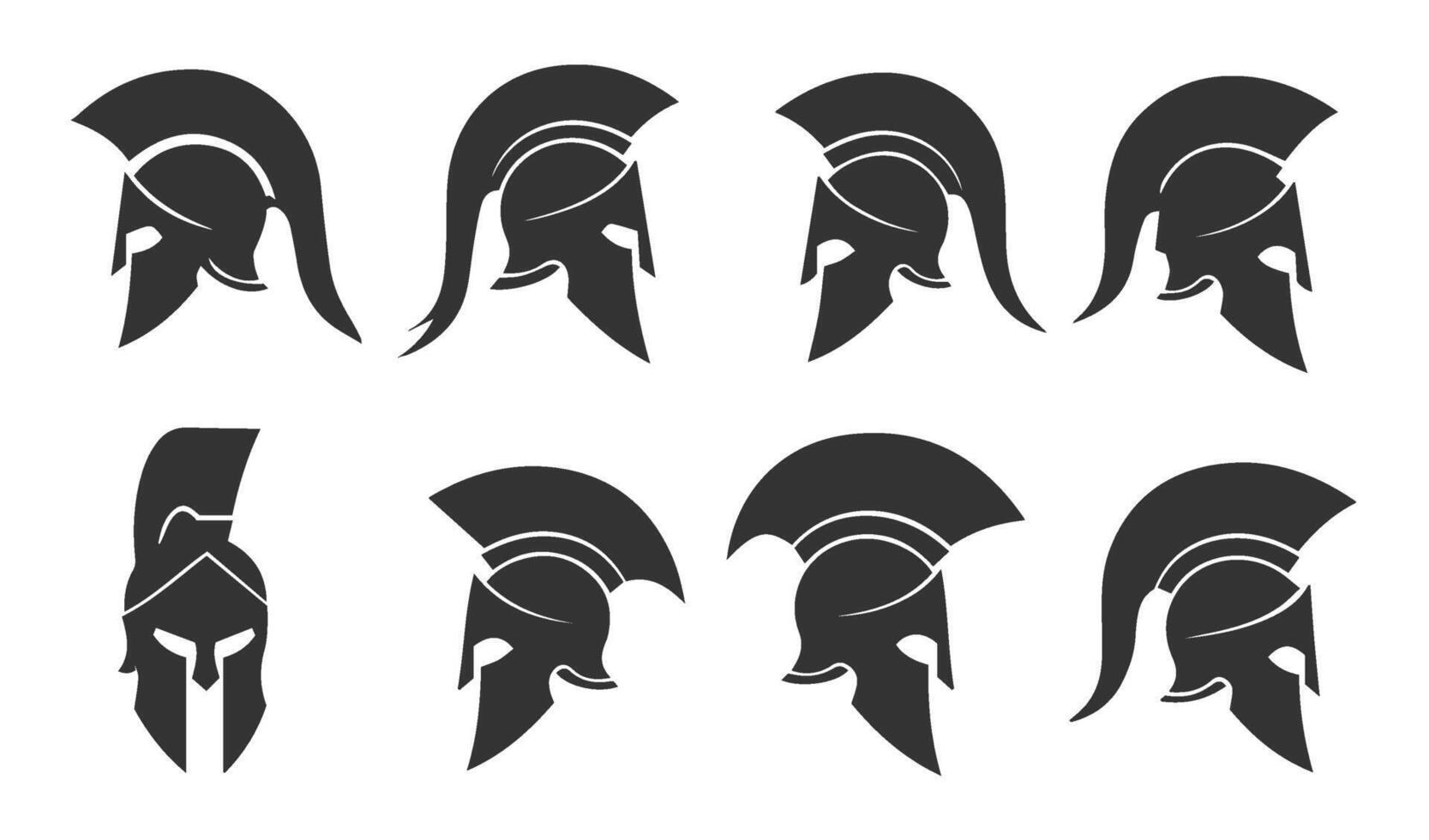 Artistic Spartan Helmet Designs Perfect for Unique Visual Content vector