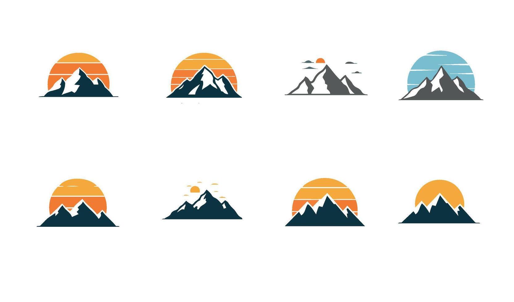 Elegant Mountain Landscape Designs for Creative Visual Projects vector