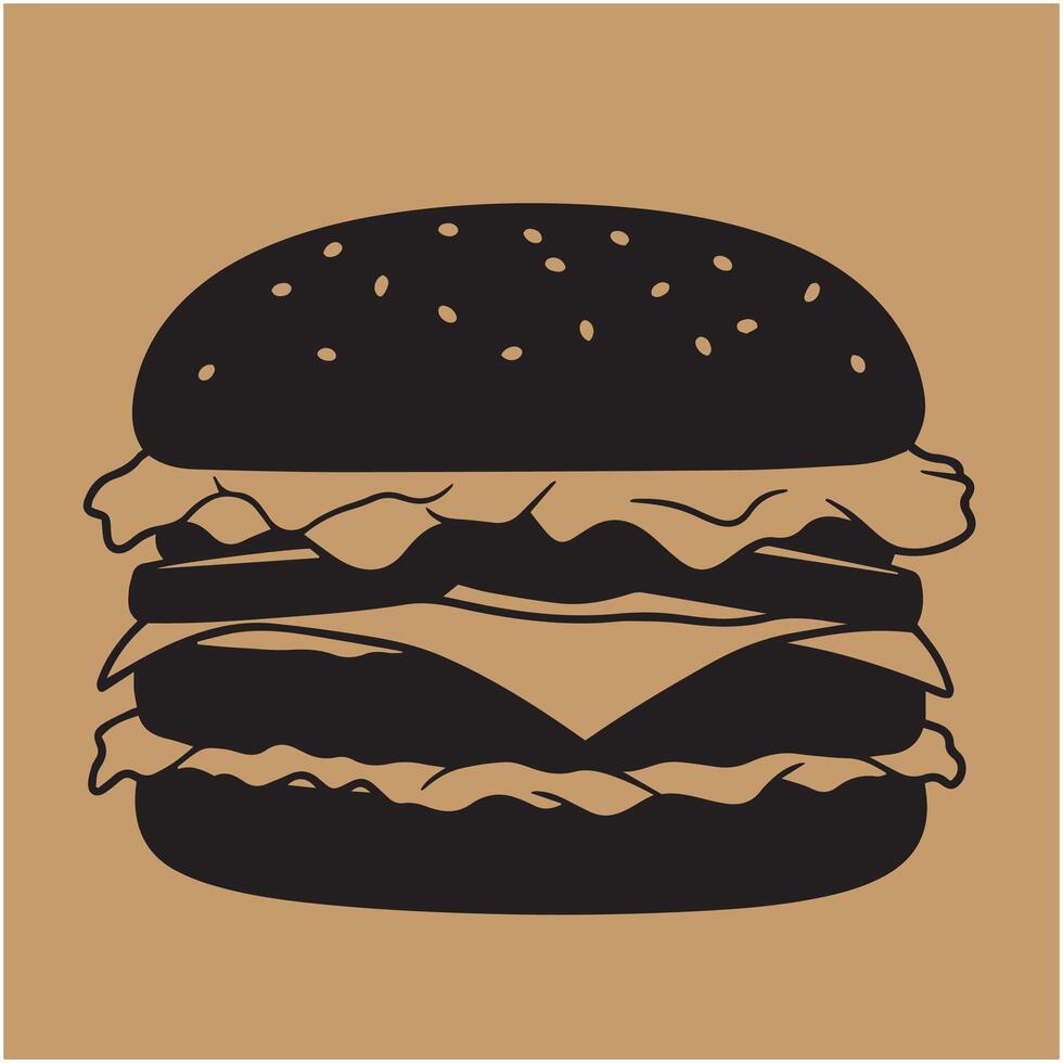 Beautiful Classic Cheeseburger Digital Art for Advertisement Graphics vector