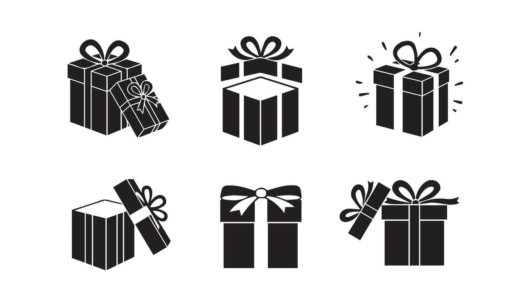 Sleek Gift Box Icons Set for Creative Visual Projects vector