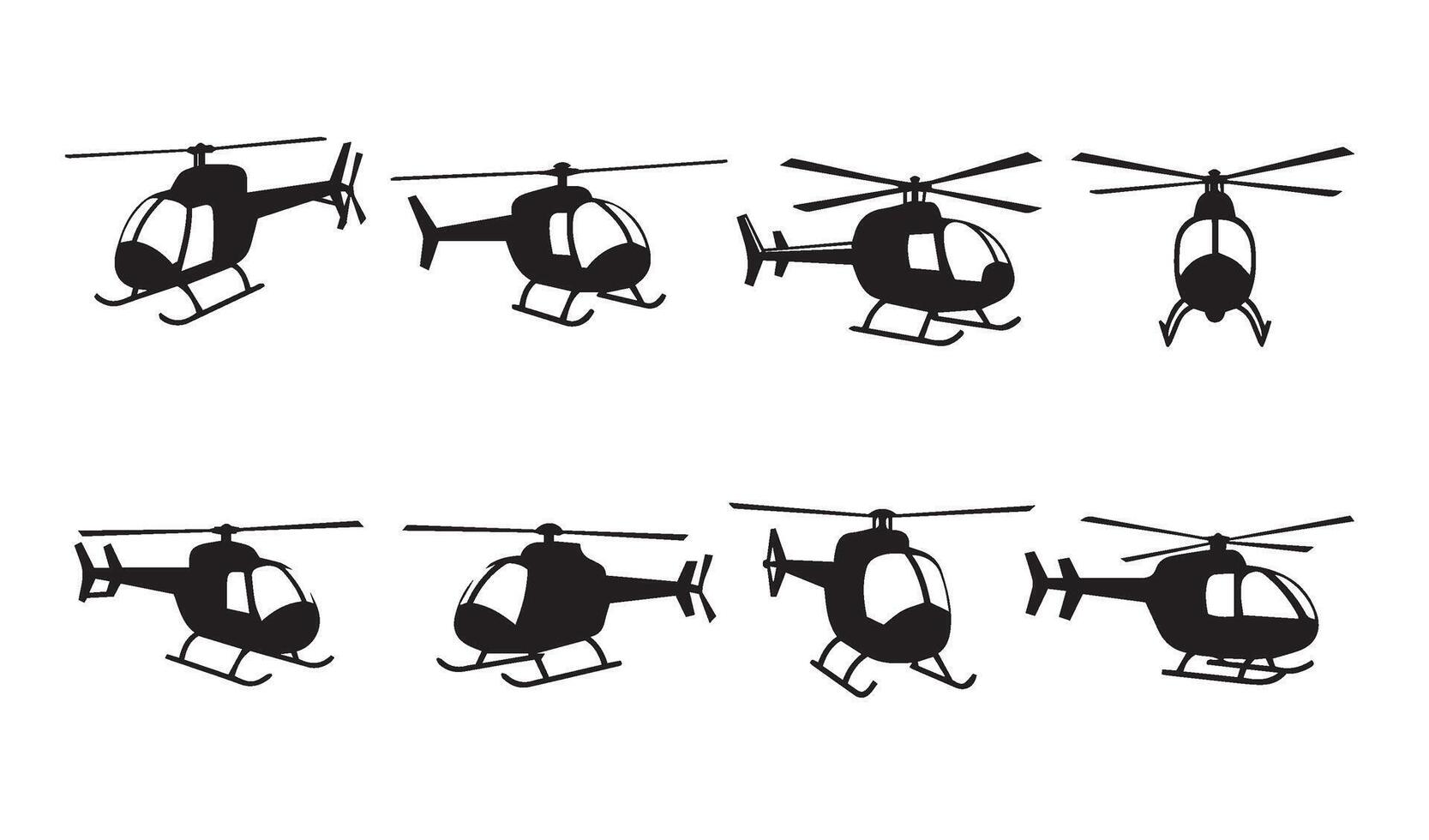 Helicopter Graphics Set Perfect for Sophisticated Visual Creations vector