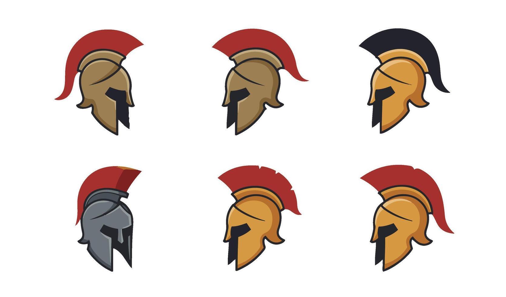 Bold Spartan Helmet Illustrations Perfect for Creative Graphic Projects vector