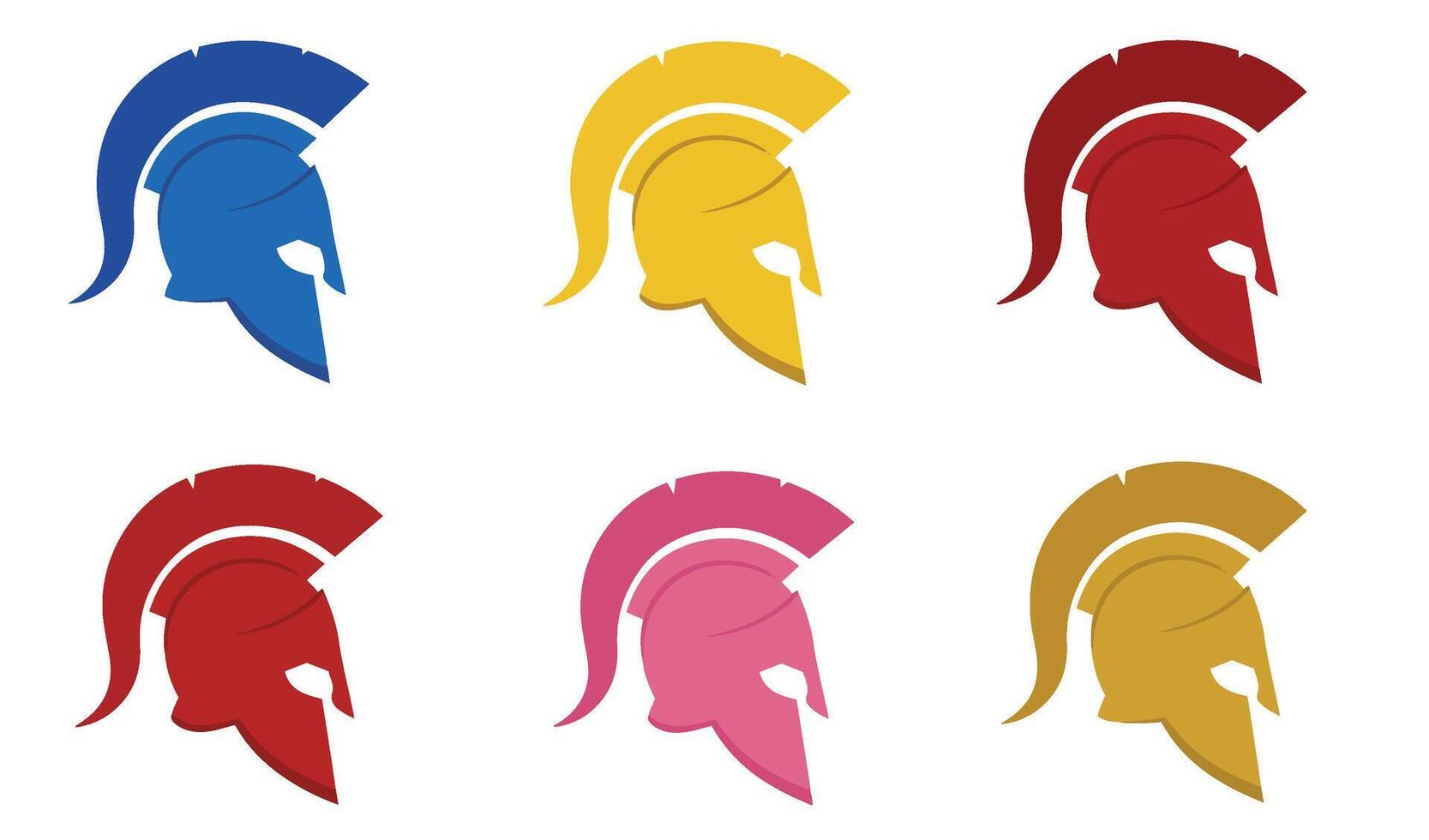 Elegant Spartan Helmet Icons Ideal for Bold Visual Creations vector