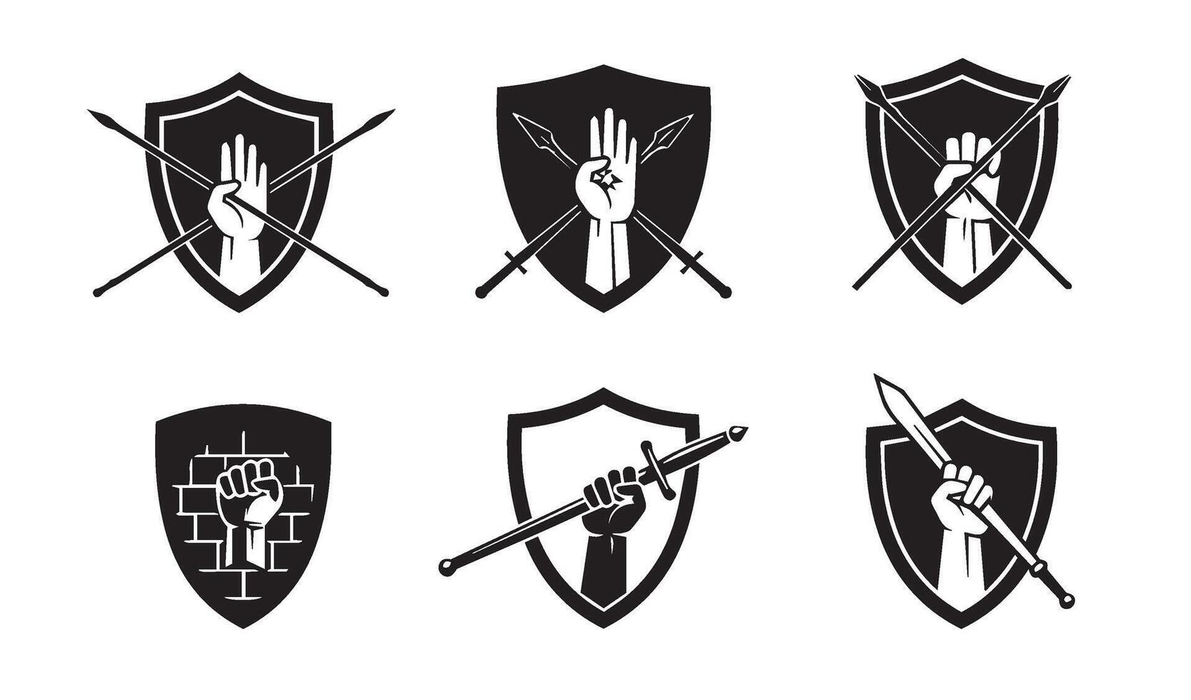 Bold Medieval Warrior Icon with intricate dragon and shield designs vector