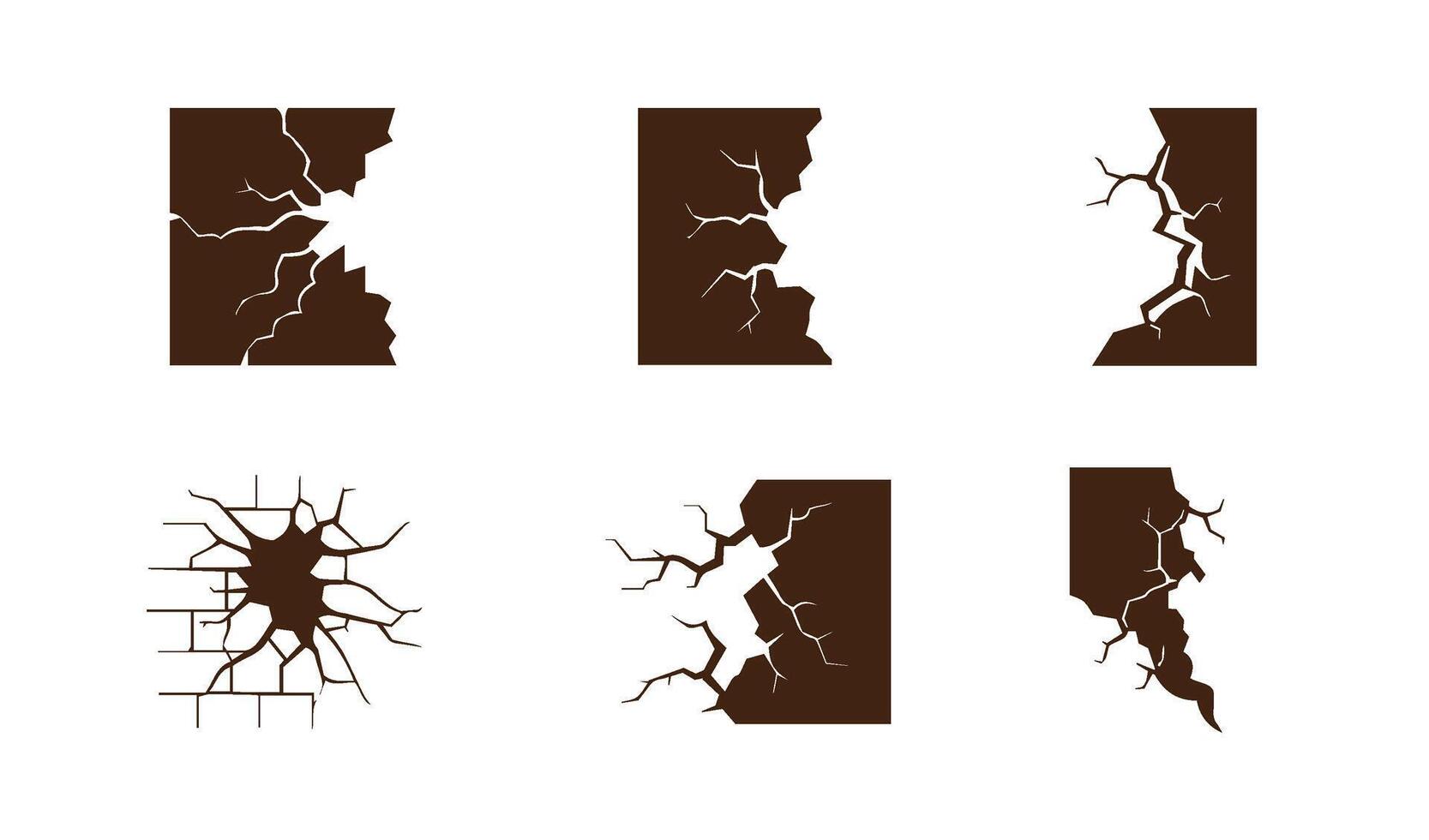 Sophisticated broken wall ideas blended with artistic cracked terrain patterns vector