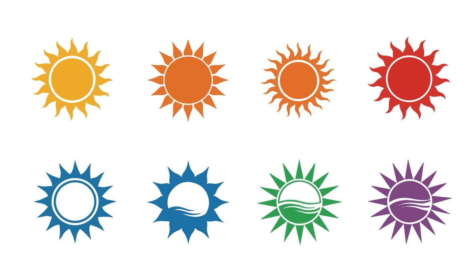 Refined Sun Icons Tailored for Vibrant Graphic Design Concepts vector