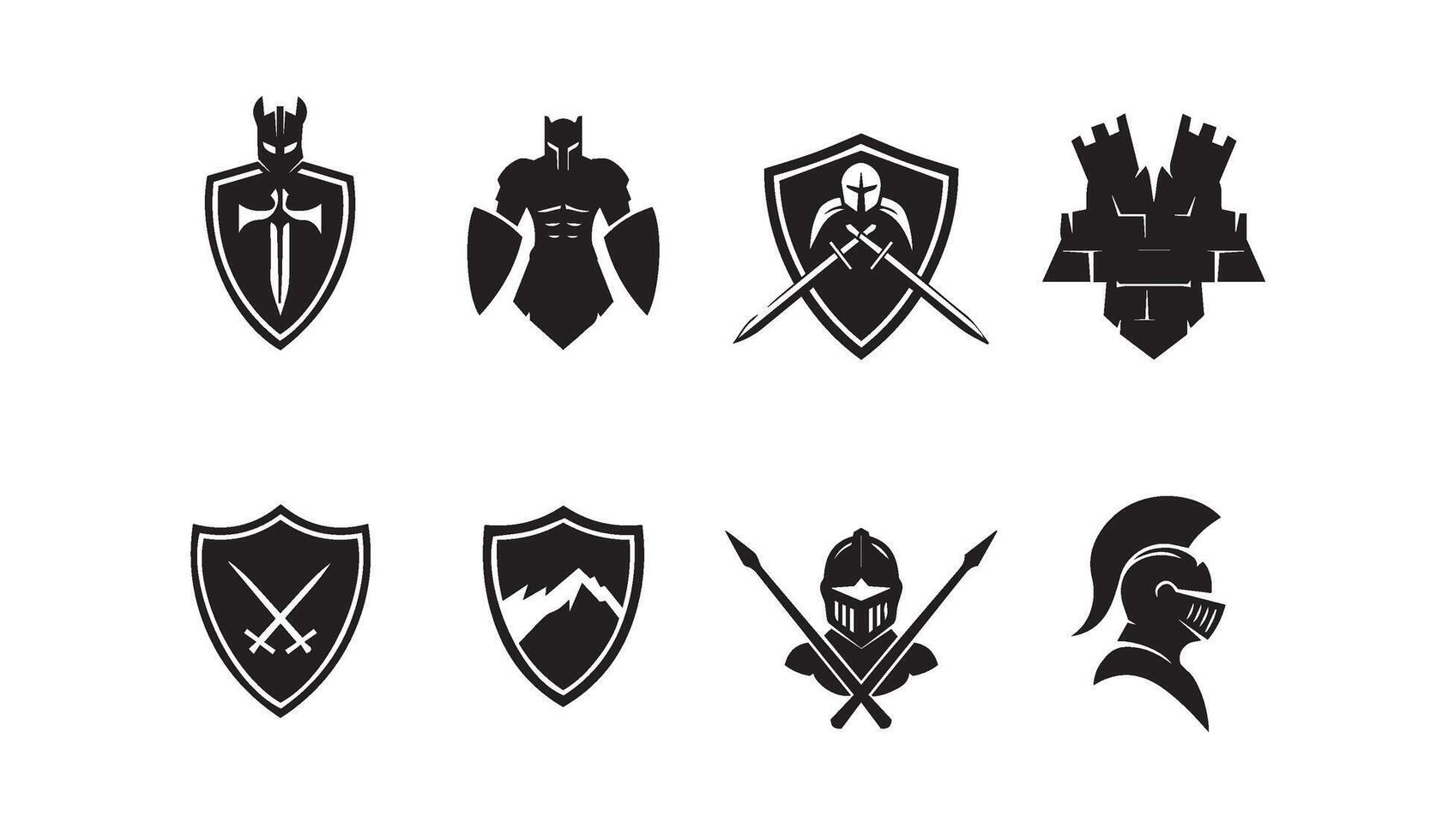 Bold Medieval Warrior Icon inspired by dramatic medieval castle graphics vector