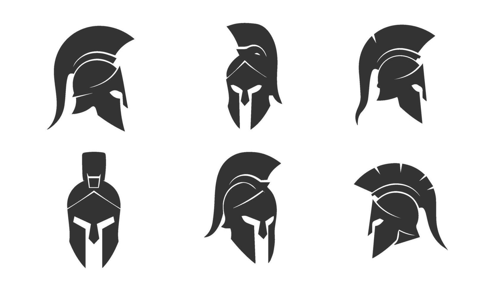 Vibrant Spartan Helmet Illustrations Adding Elegance to Artistic Designs vector