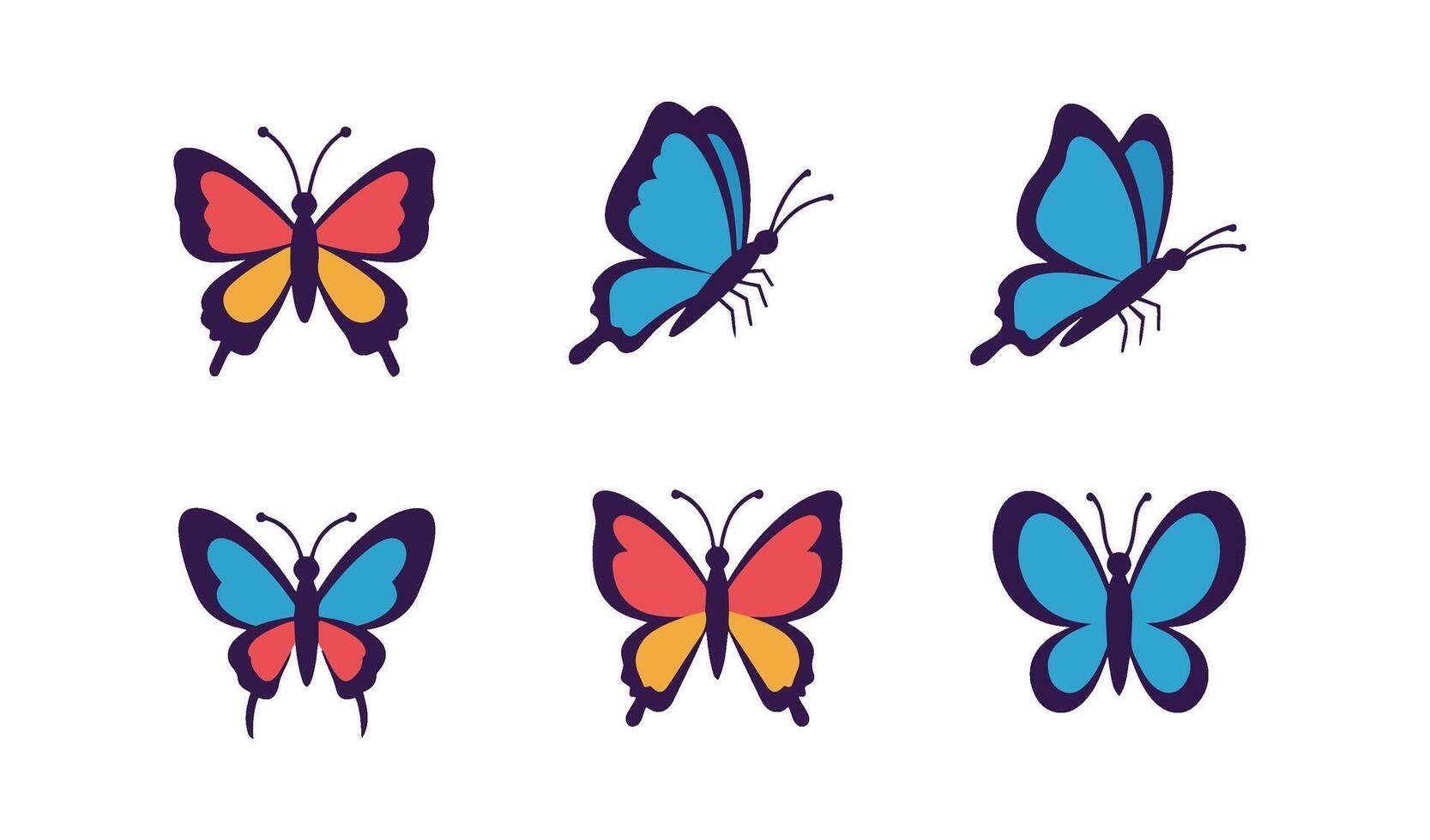 Exceptional colorful butterfly illustrations featuring intricate designs and detailed patterns for creative and graphic projects vector