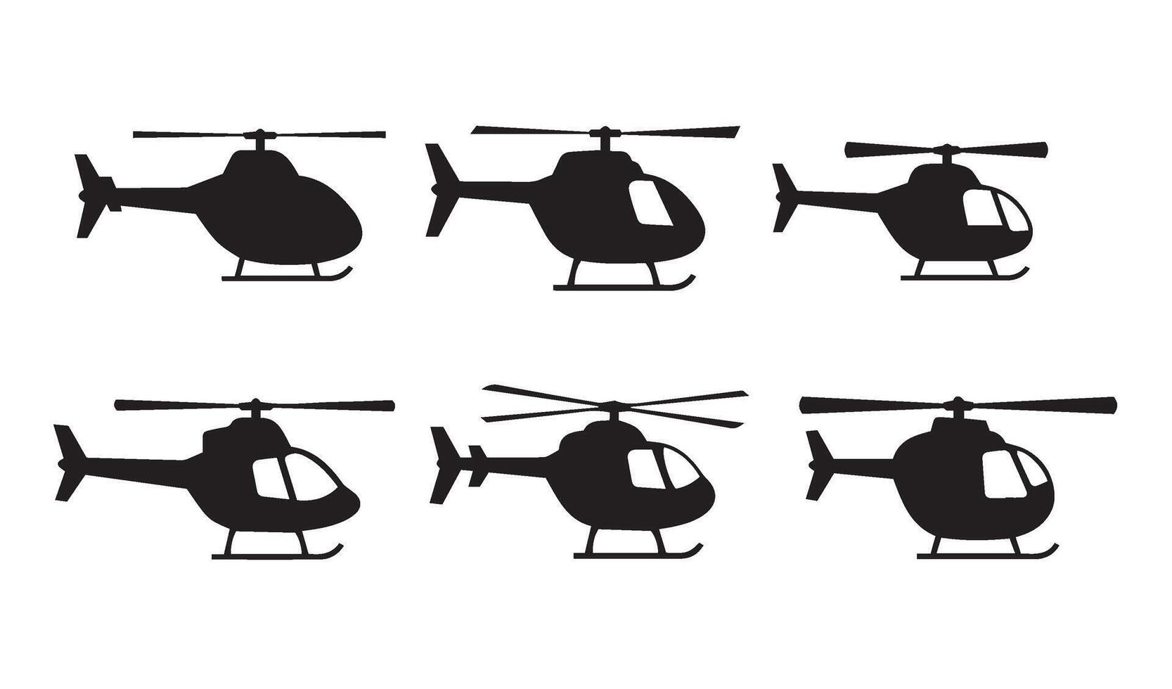 Stylish Helicopter Graphics Set Enhancing Visual Content Effortlessly vector