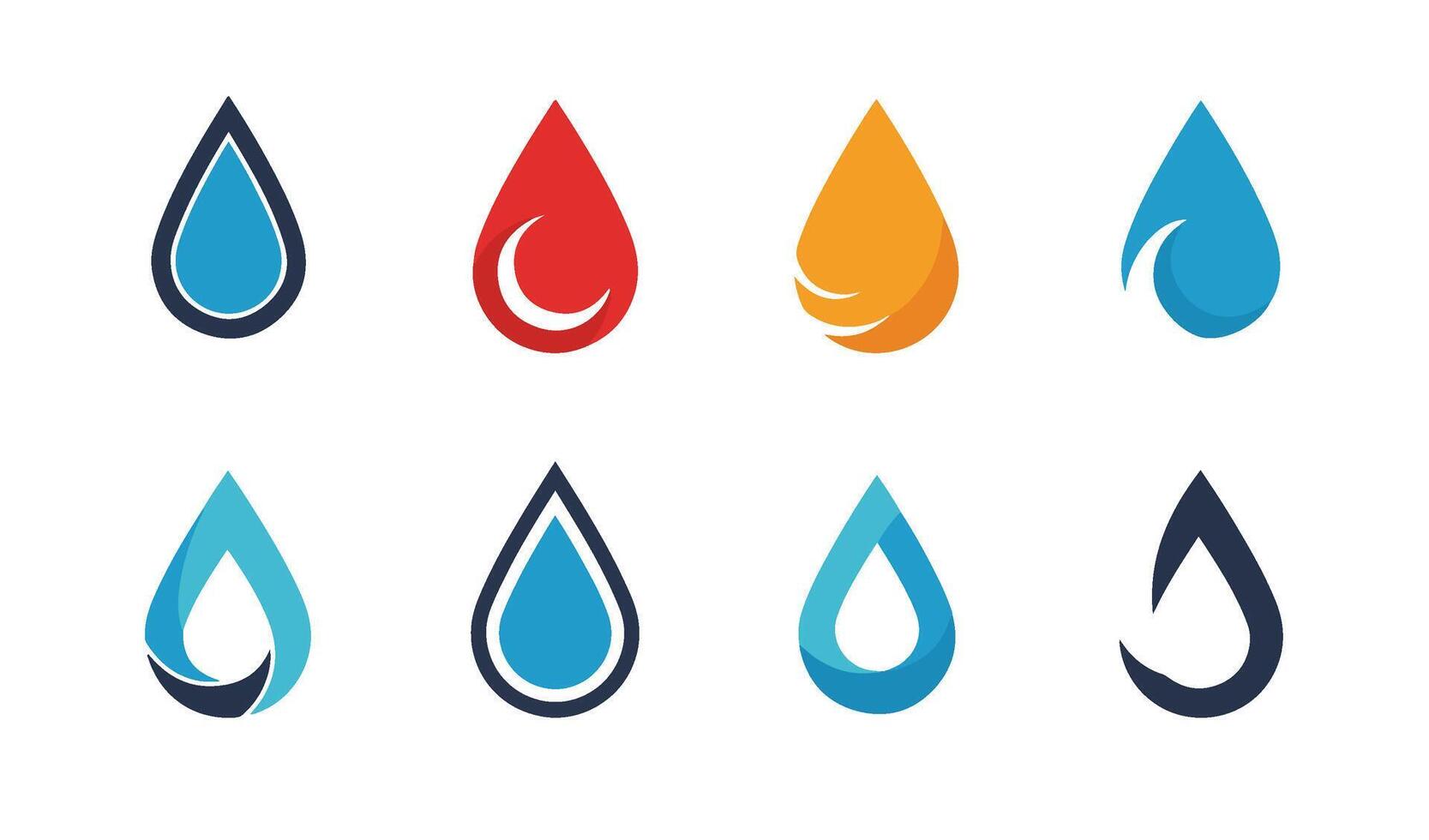 Creative Water Drop Icons Set for Branding and Logos vector