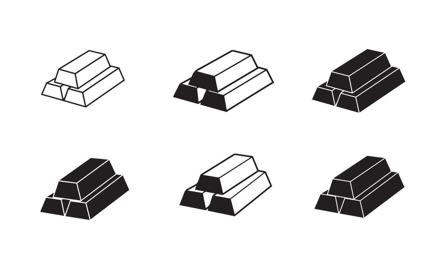 Sleek Gold Bar Illustrations Perfect for Creative Design Projects vector