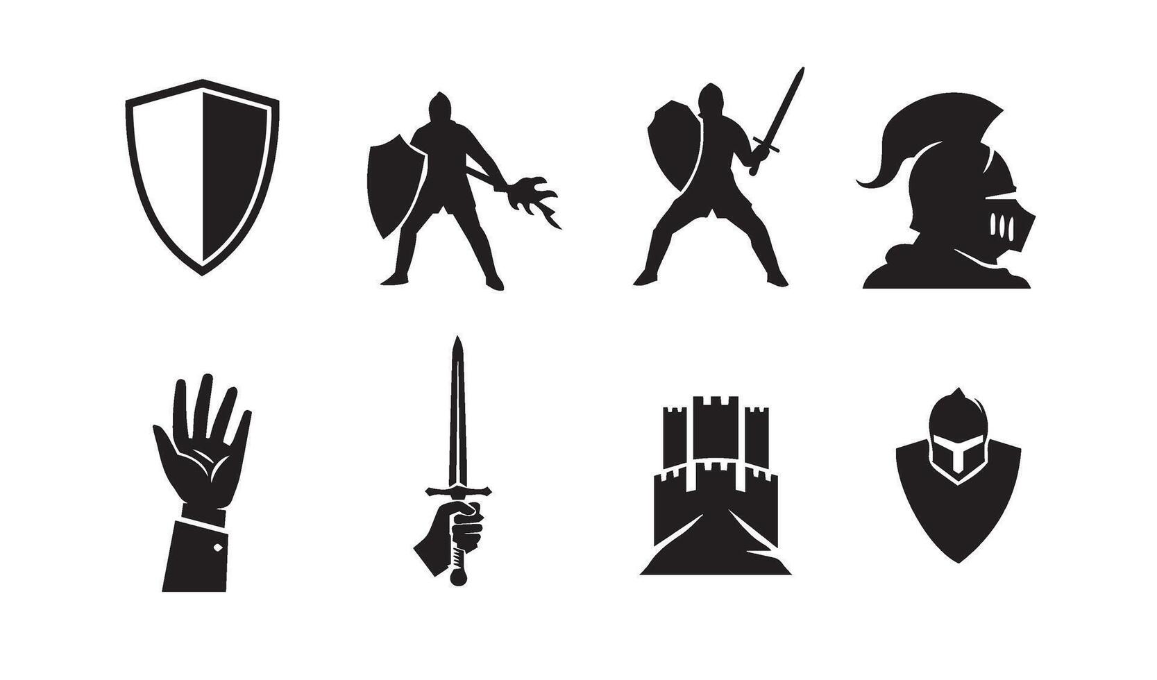 Fantasy Warrior Armor Illustrations elevated by gothic shield arrangements vector