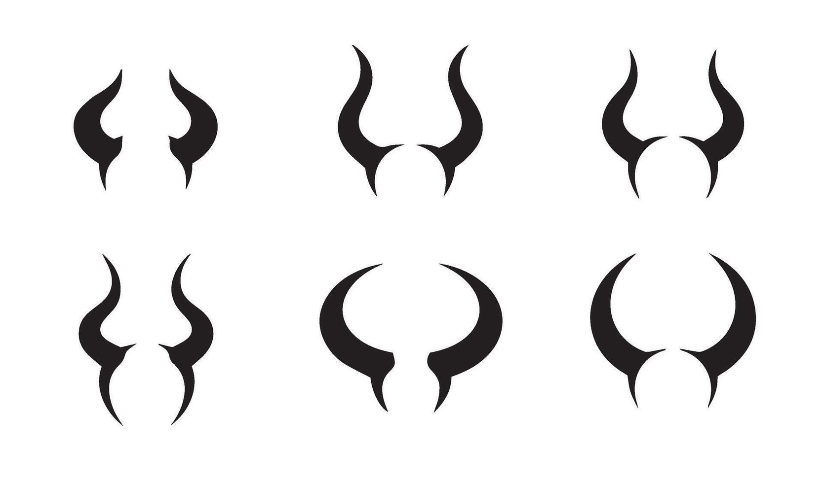 Modern Abstract Horns Silhouette Set showcasing contemporary aesthetics to elevate your graphic and artistic projects vector
