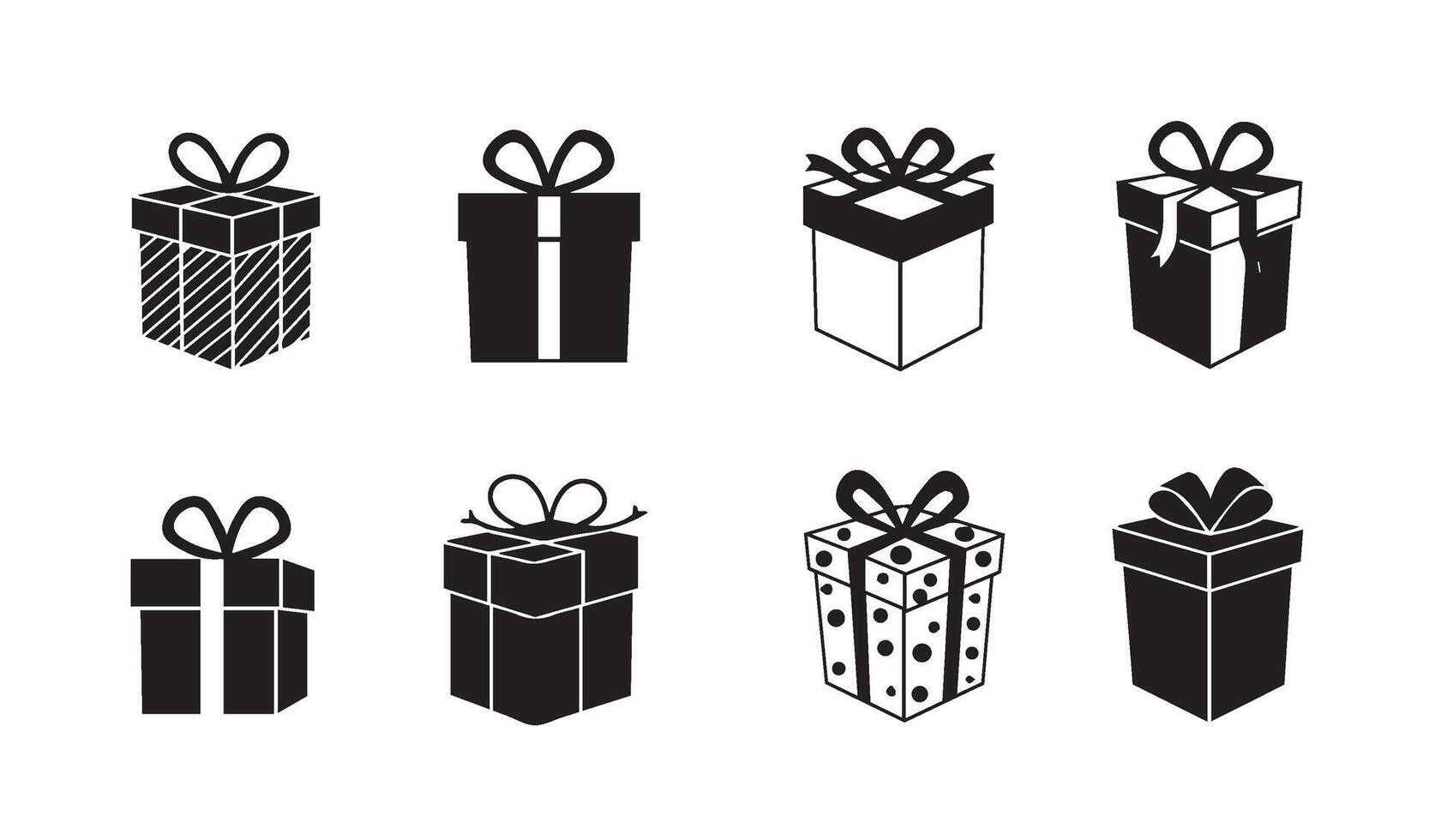Black and White Gift Box Illustrations for Artistic Creations vector