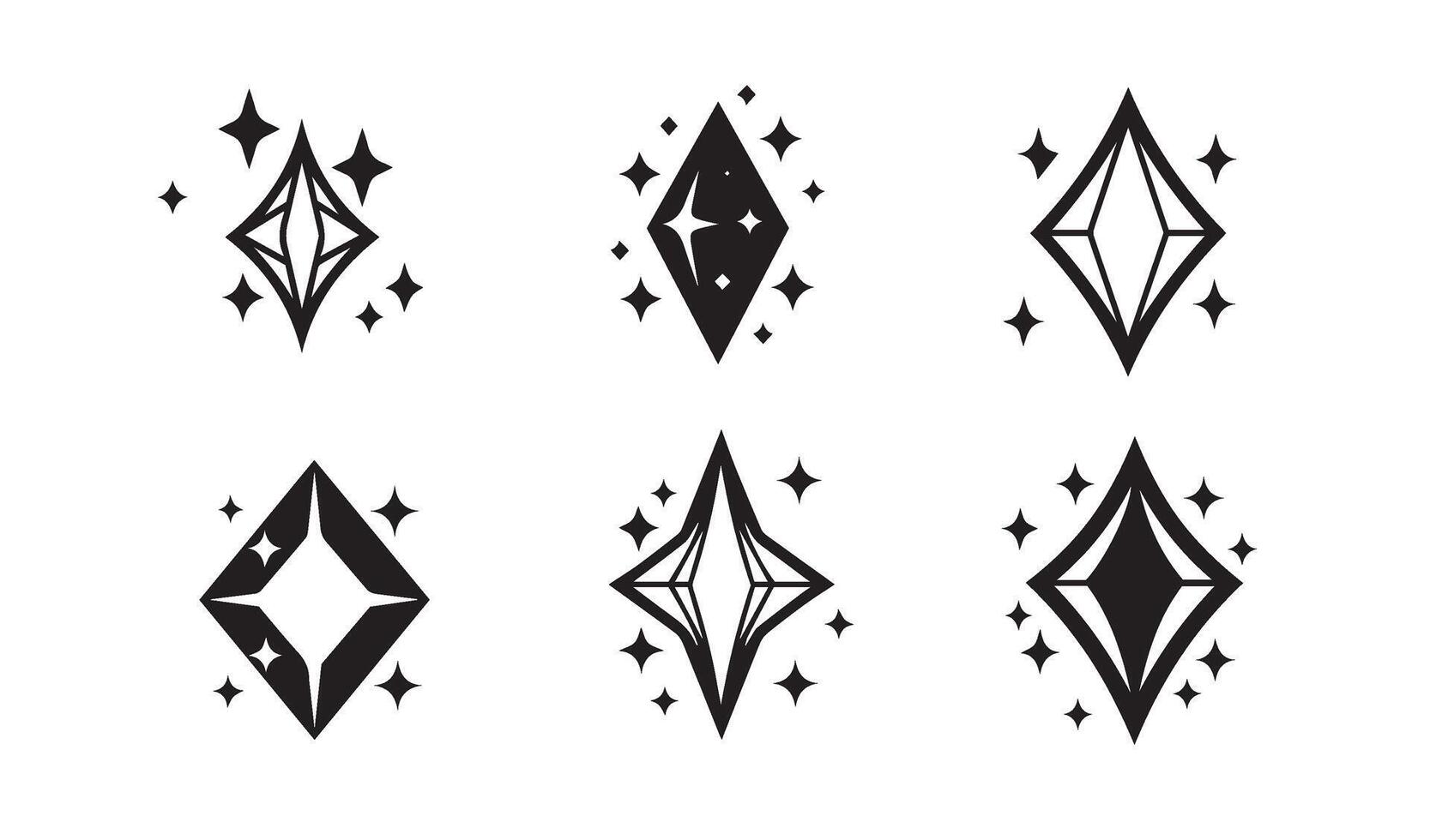 Elegant Sparkling Diamond Design Illustrations for Luxury Branding Concepts vector