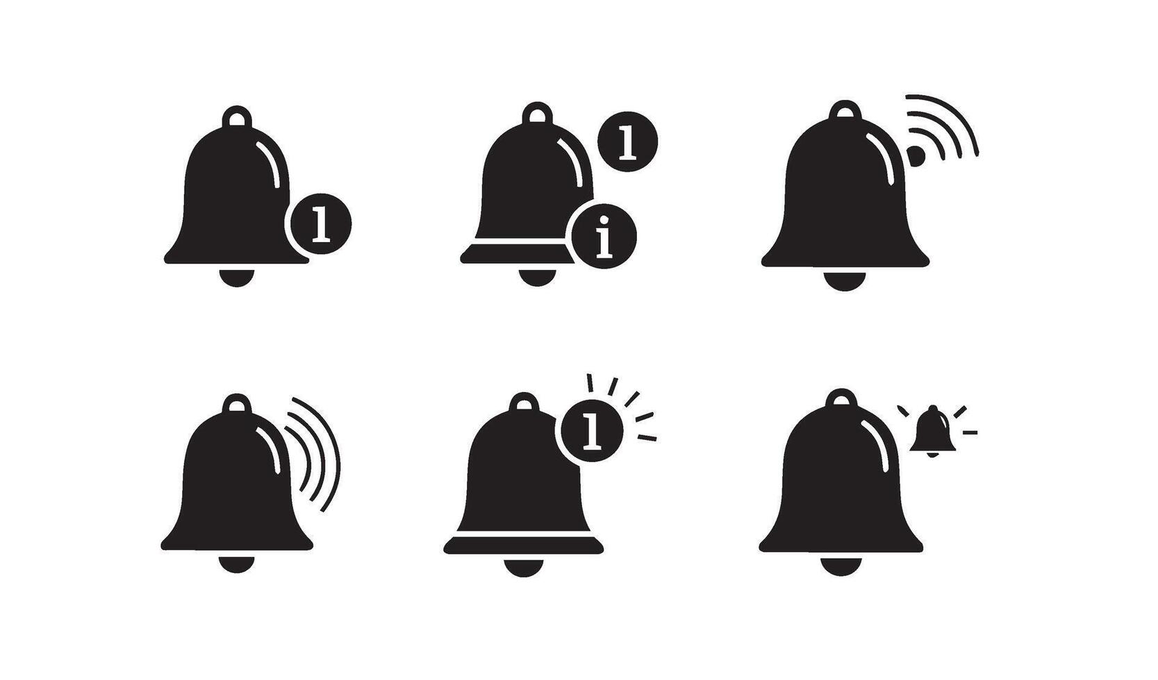 Decorative bell icons with numbers displayed for aesthetic graphic creations vector