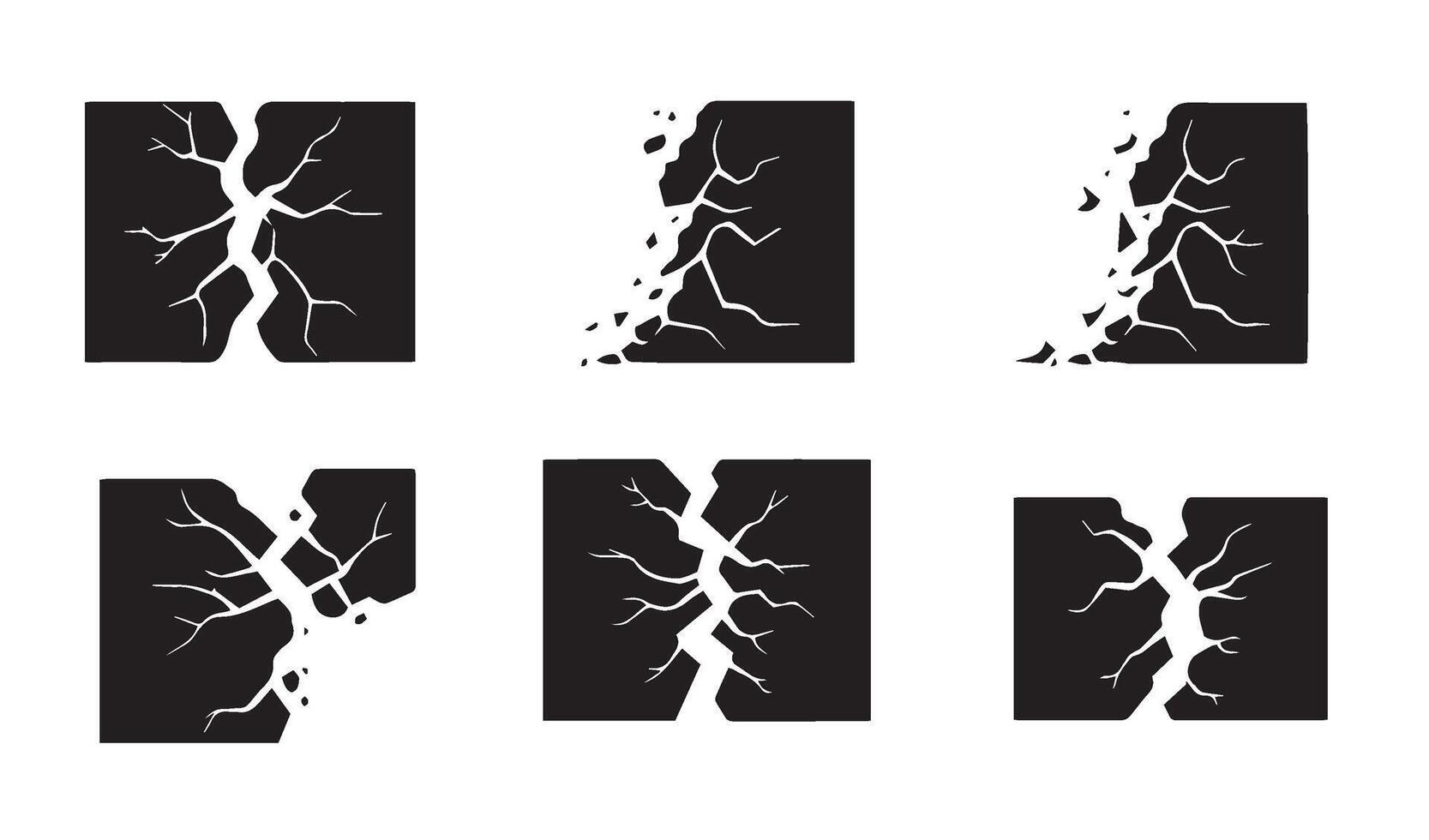 Stunning cracked terrain art concept style paired with broken earth texture designs vector