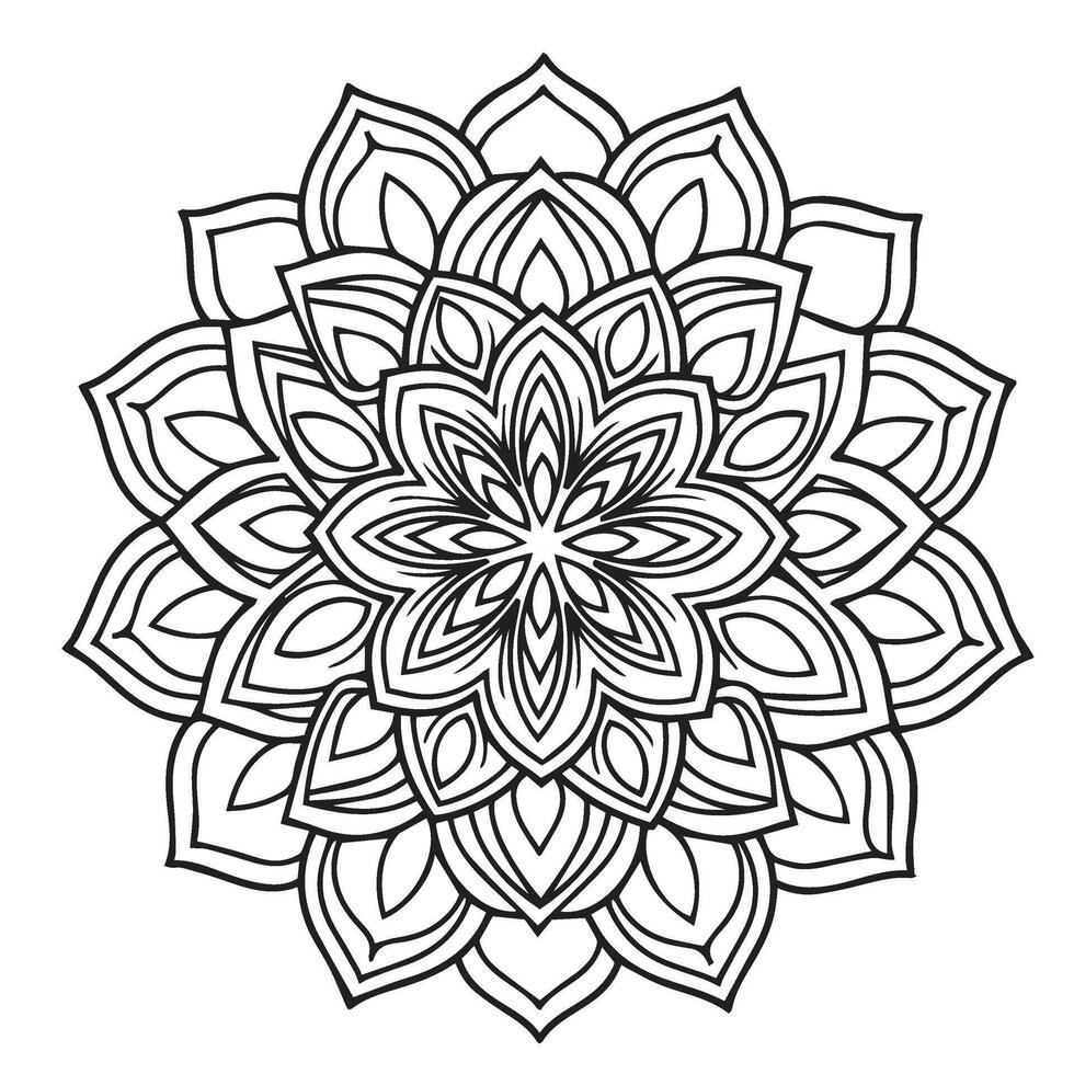 Exquisite Decorative Mandala Line Drawing for Modern Detailed Patterns vector